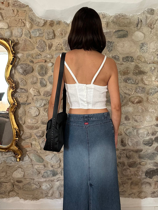 Borsa Gianni Versace Vintage Anni ‘80 in Pelle e Tela Nera