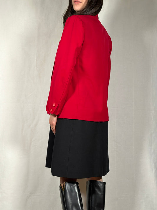 Giacca Sartoriale Anni ‘90 in Lana Rossa