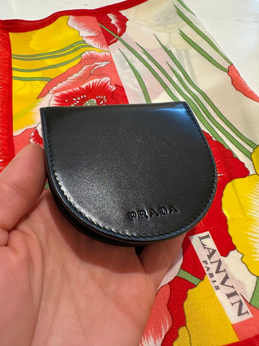 Portamonete Prada Unisex in Pelle Liscia Nera