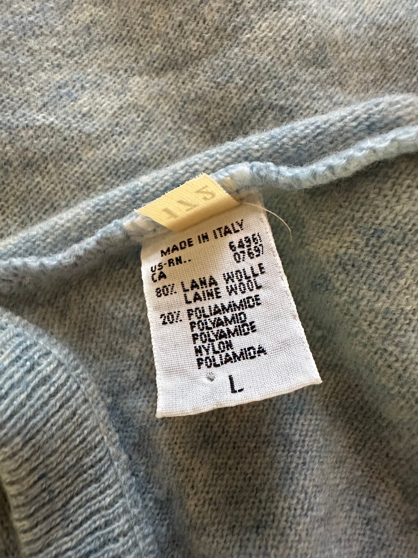 Gilet Benetton Vintage Anni ‘90 Azzurro Mélange S/M