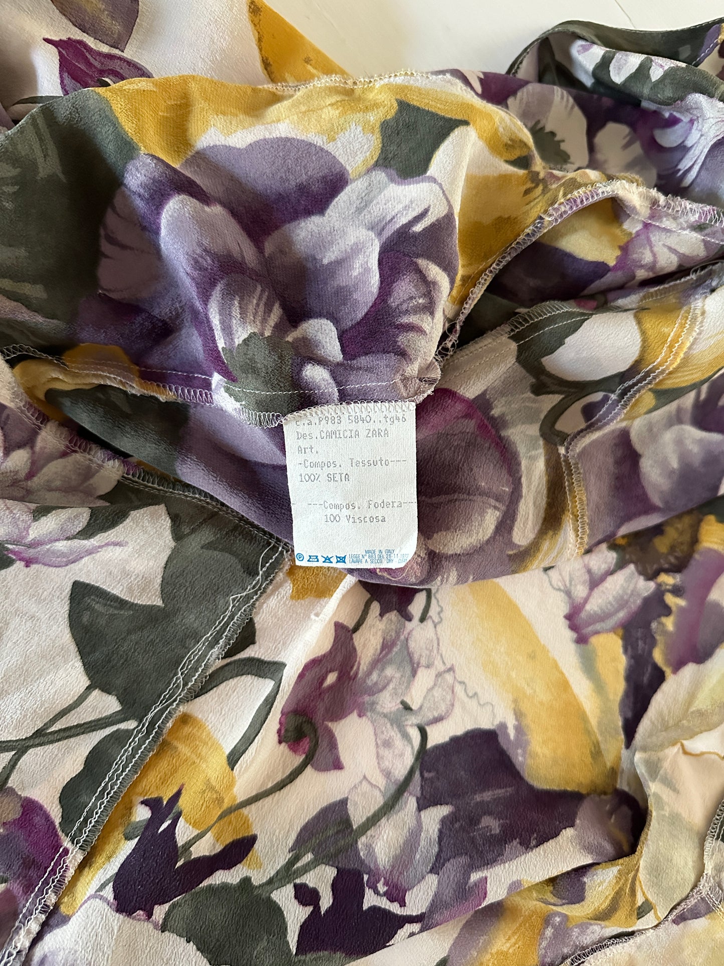 Camicia Anni ‘80 in Seta Floreale Tg.40/42