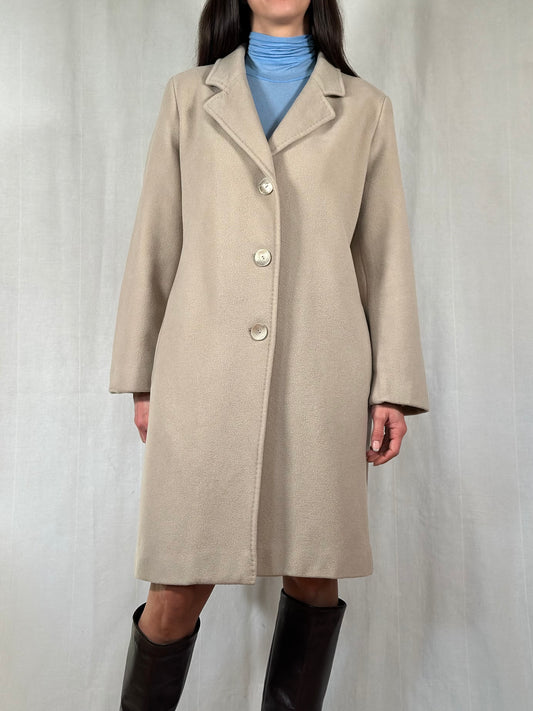 Cappotto Delia Ferrari in Lana Greige