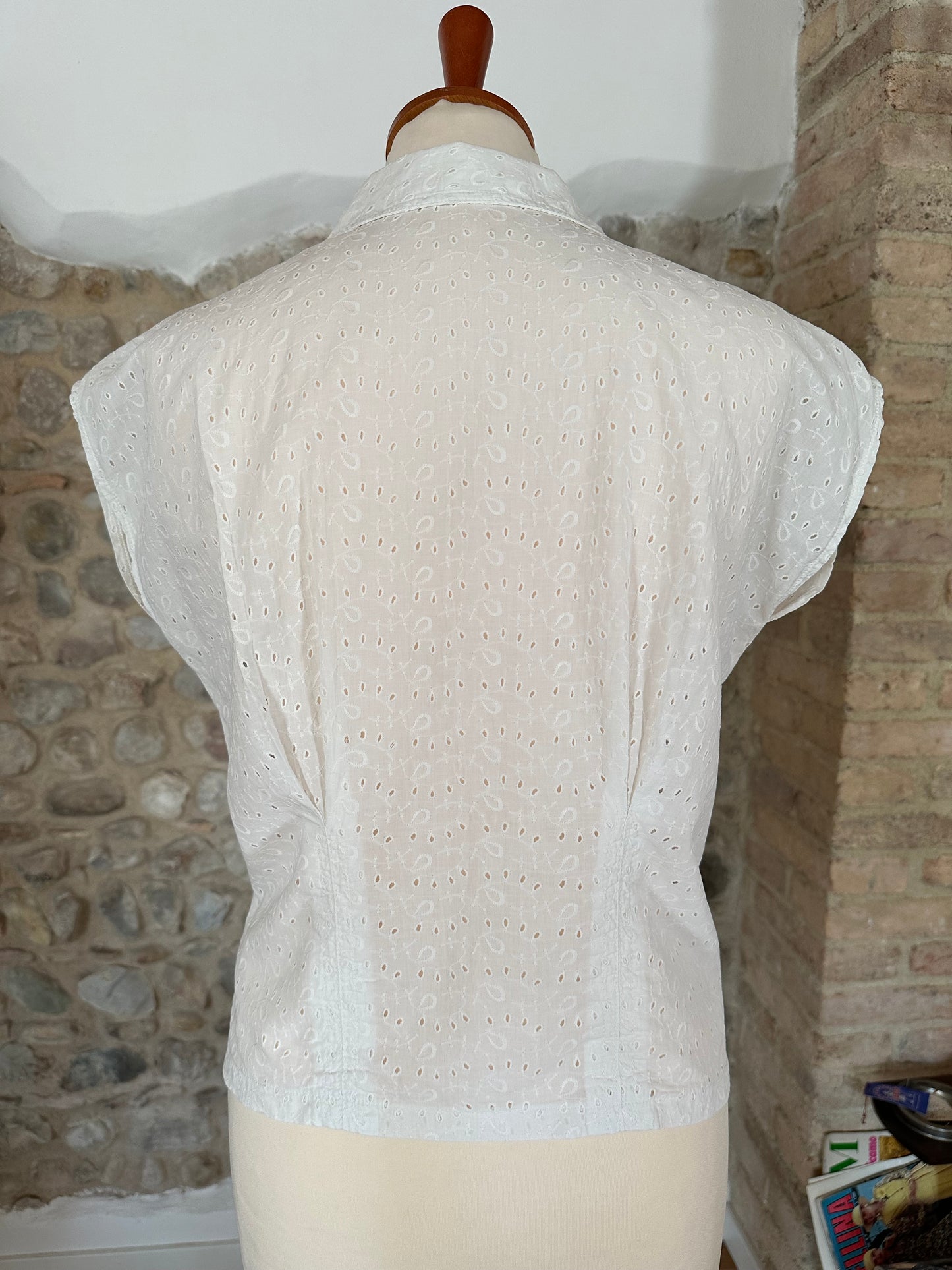 Camicia Vintage Smanicata in Sangallo Tg.40/42