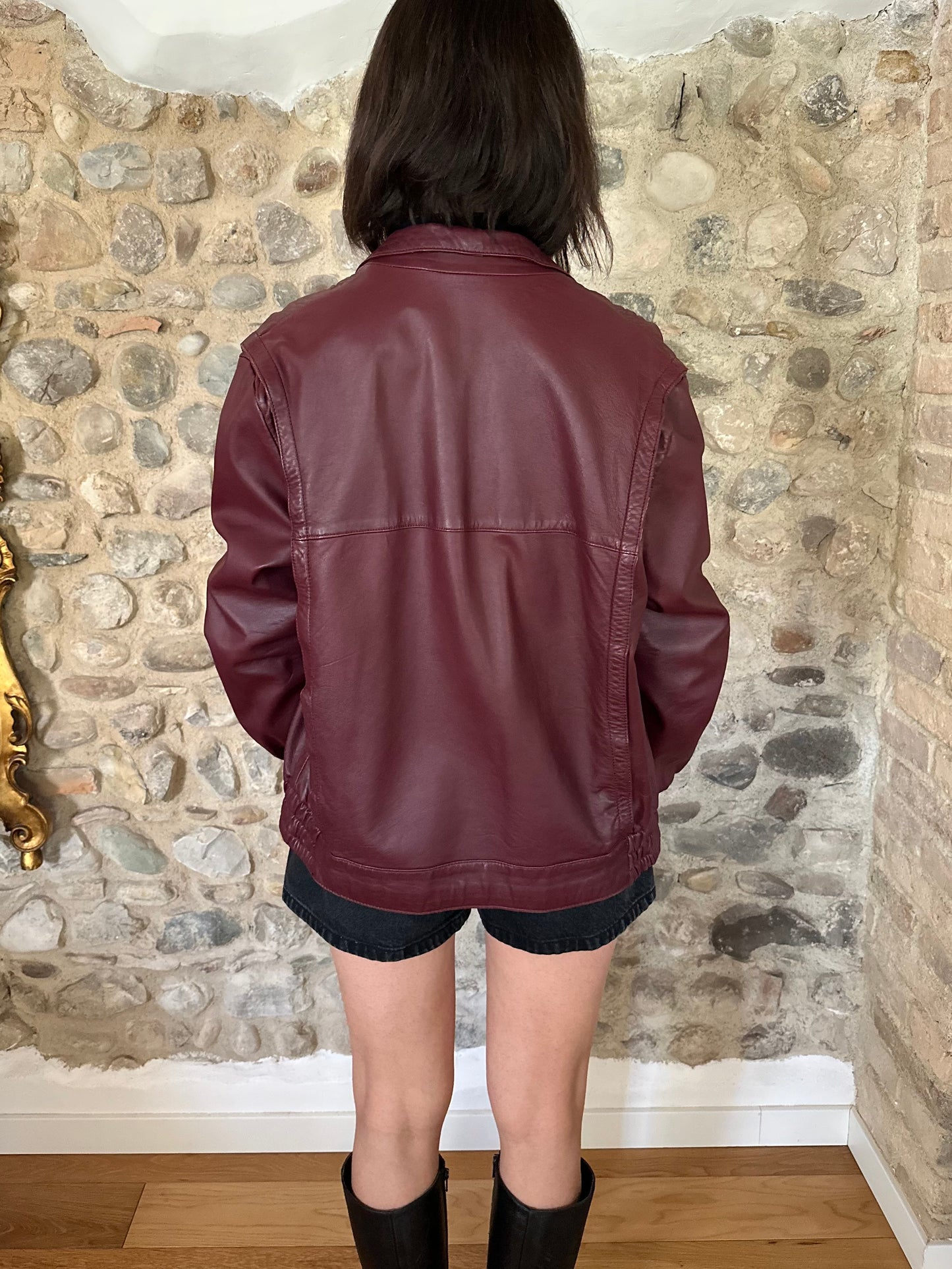 Giubbotto Vintage Anni ‘80 in Pelle Vinaccia Tg.44/46