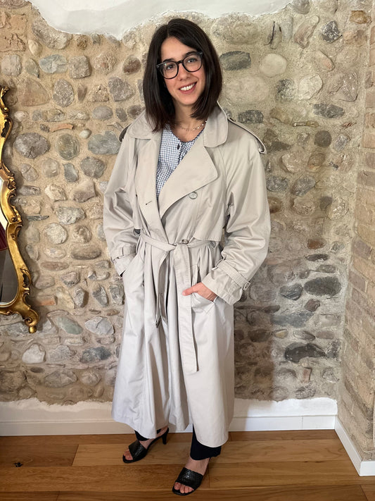 Trench Vintage Classico Grigio Chiaro Tg.Fino 48