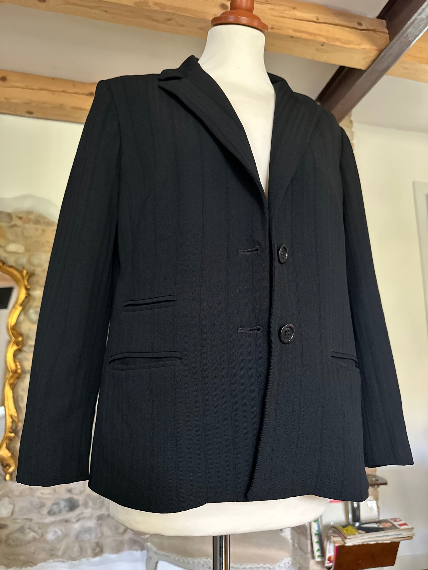 Completo Giacca e Pantalone Marella Anni ‘90 Nero Tg.44