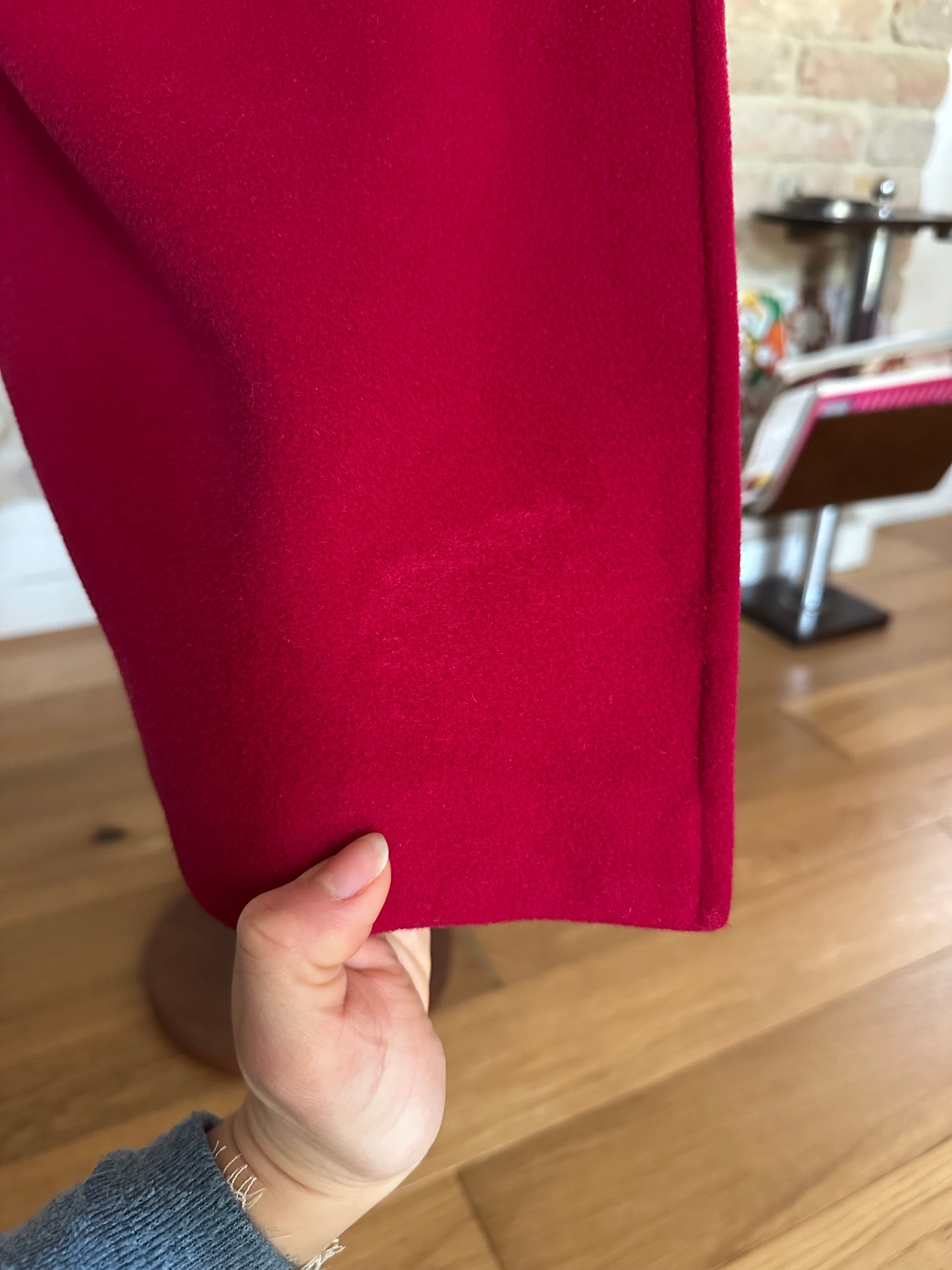 Cappotto Missoni Vintage Anni ‘80 in Lana e Kashmir Rosso Lampone Tg.fino 52