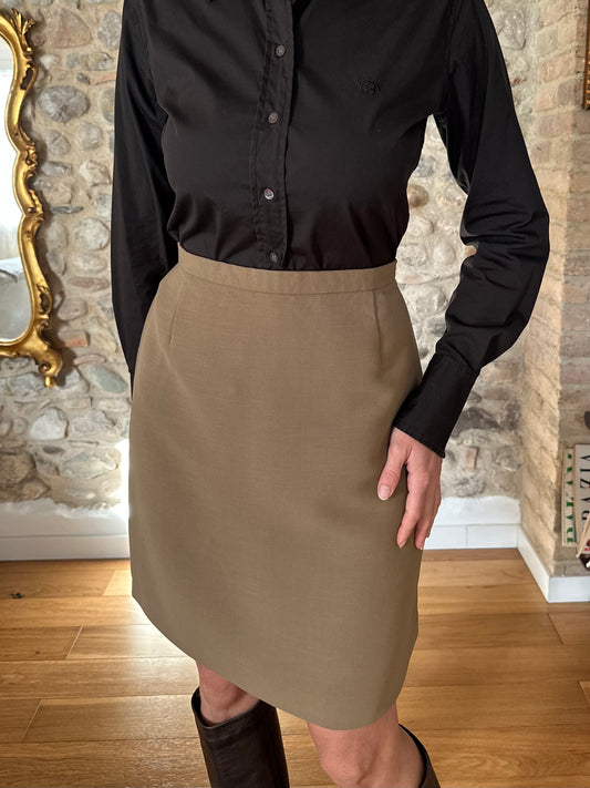 Gonna Giorgio Armani Anni ‘90 in Lana Marrone Tabacco Tg.46/48