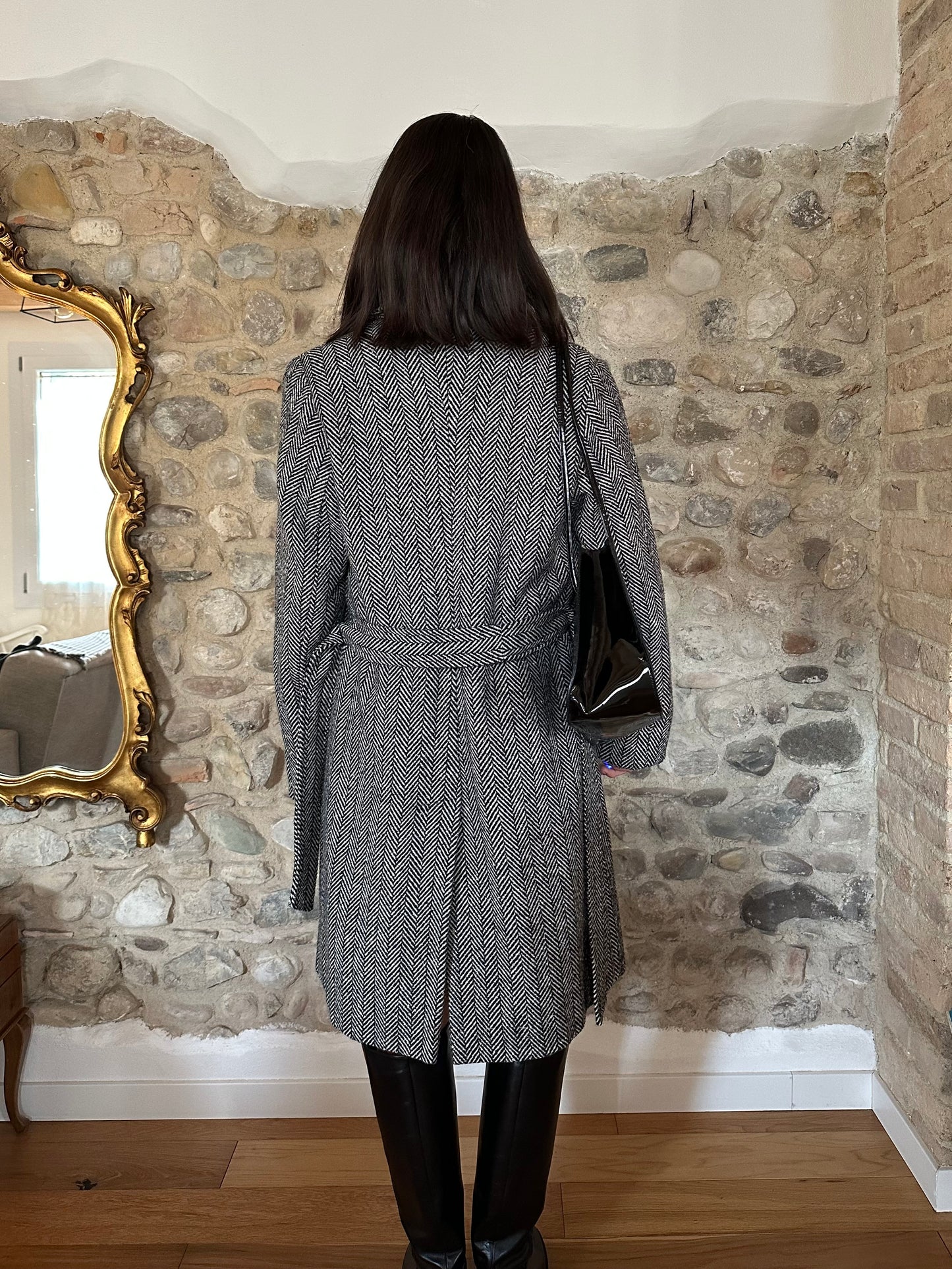 Cappotto Spigato Sartoriale in Misto Lana Tg.42