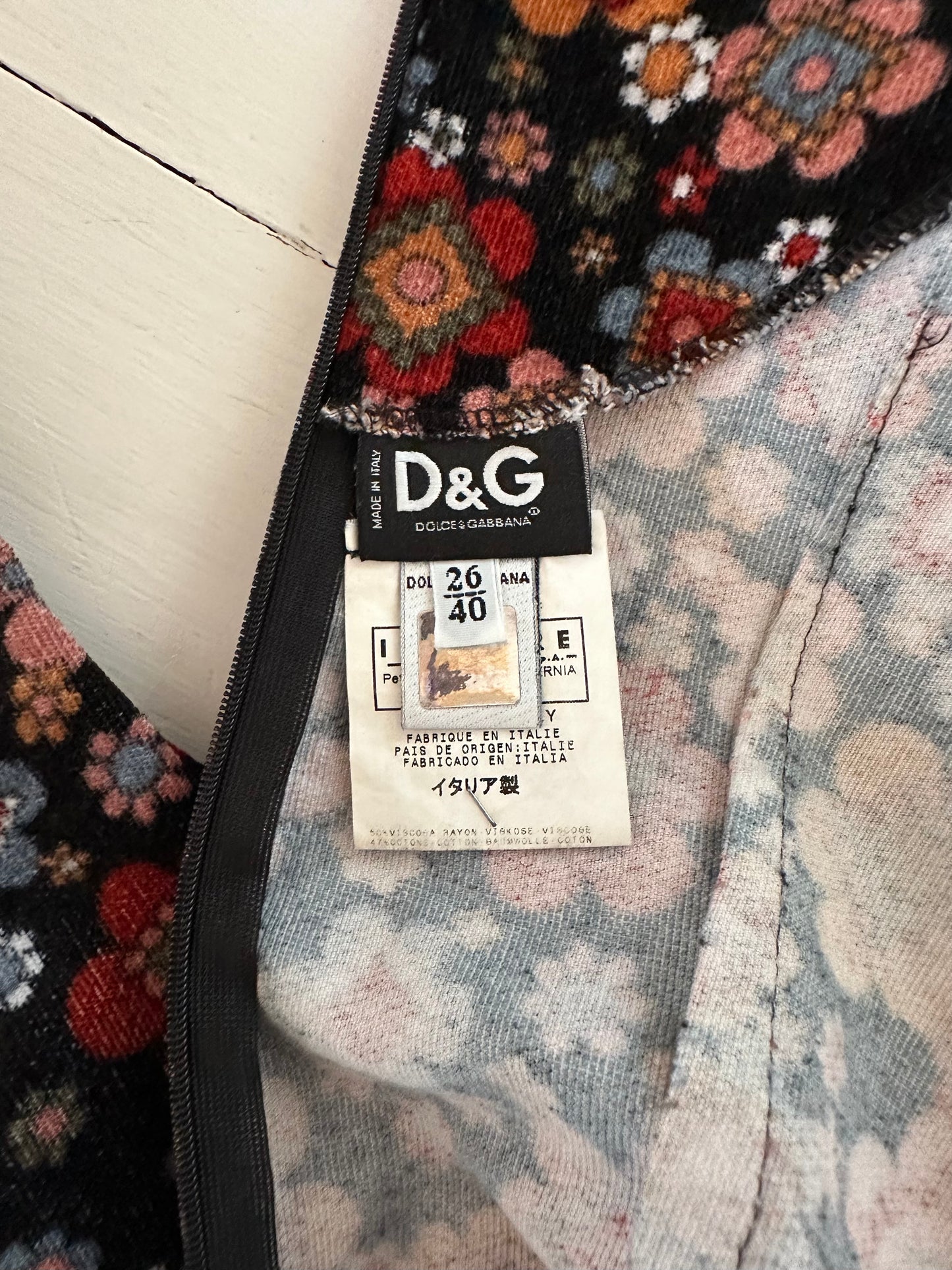 Abito D&G Tubino Vintage Anni ‘90 Fantasia Floreale