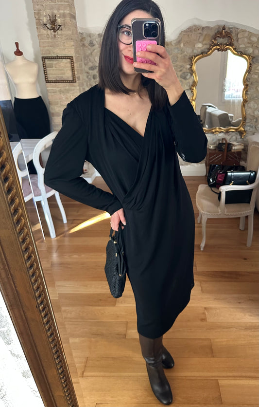 Abito Luisa Spagnoli Anni ‘80 in Lana Nero Tg.46