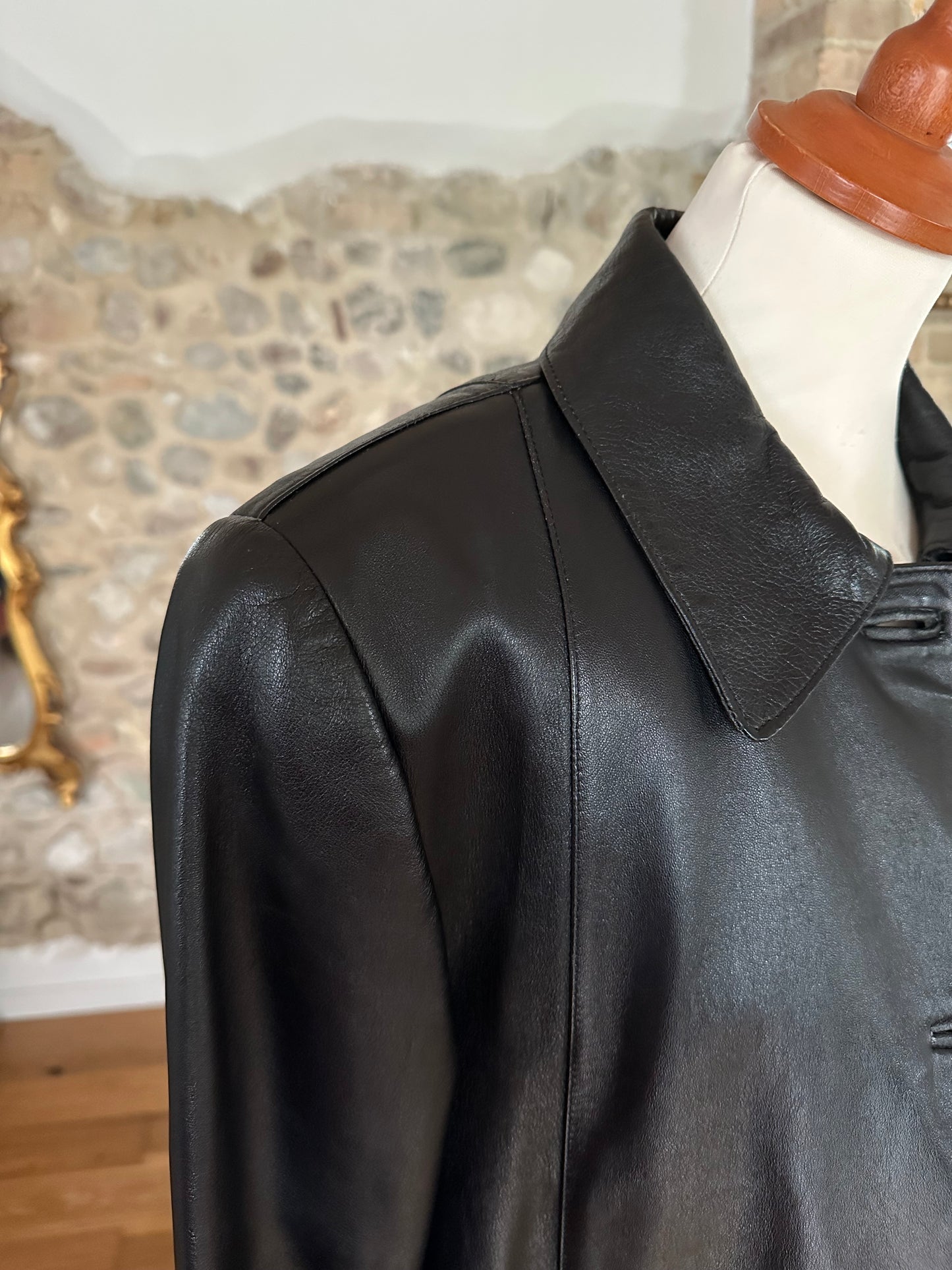 Giacca Vintage in Pelle Nera Tg.40/42