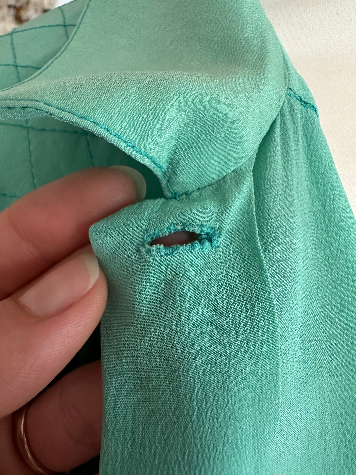 Camicia Vintage Anni ‘80 Sartoriale in Seta Verde Tg.fino 50
