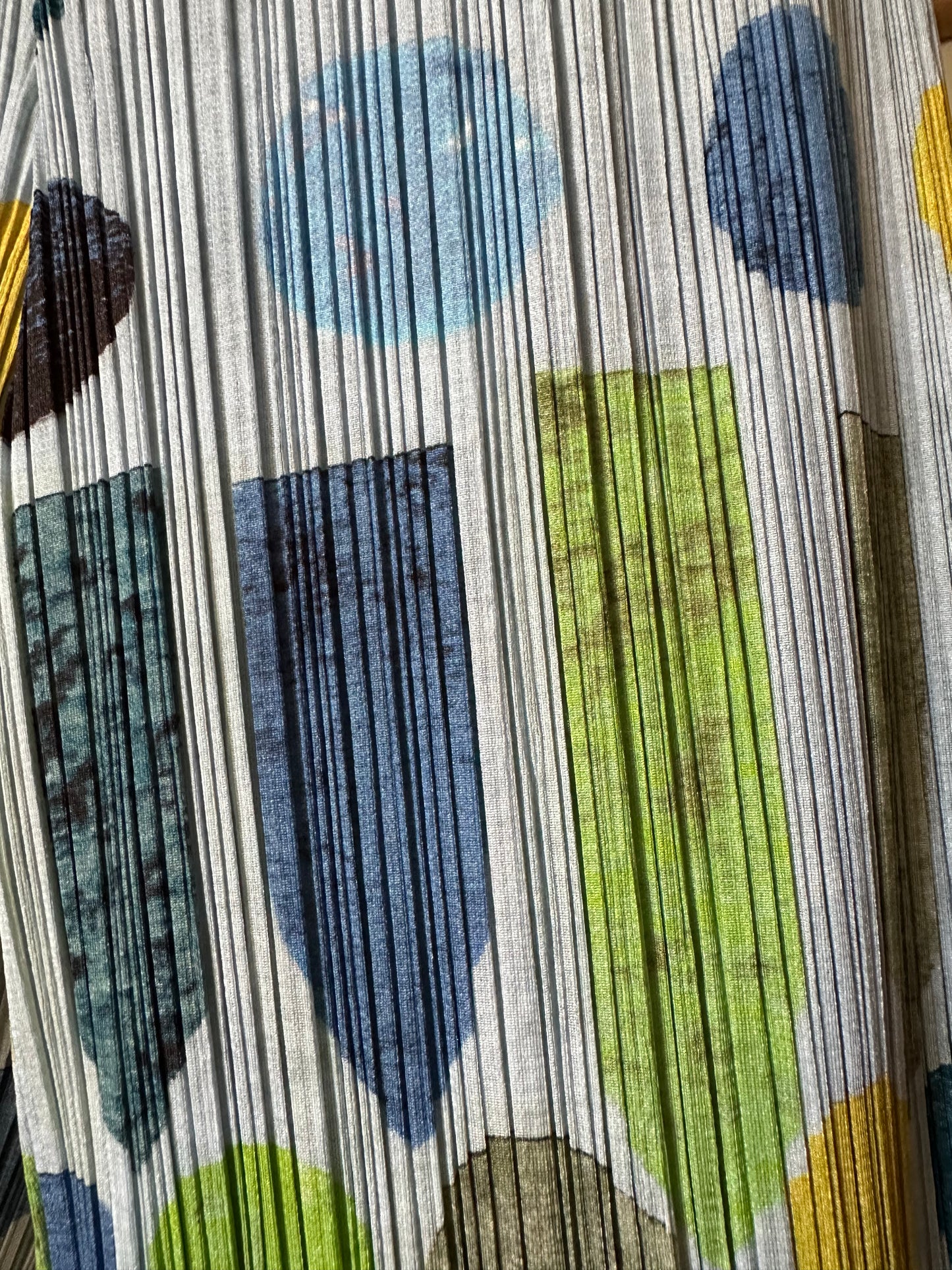 Pantalone Pleats Please Issey Miyake Multicolor Geometrico Azzurro Tg.fino 46