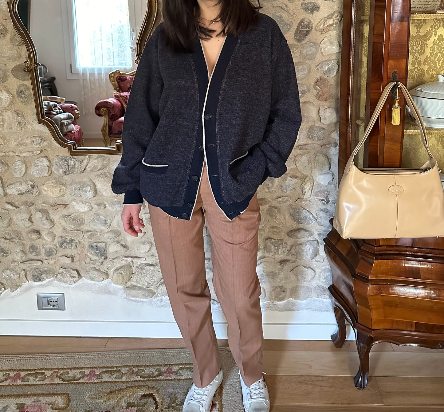 Cardigan YSL Anni ‘80 in Lana e Alpaca Blu tg.L