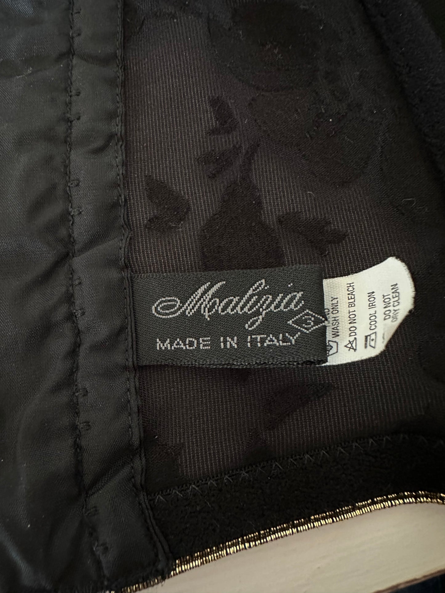 Corpetto Top Malizia by La Perla Anni ‘90 Nero e Oro Tg.M