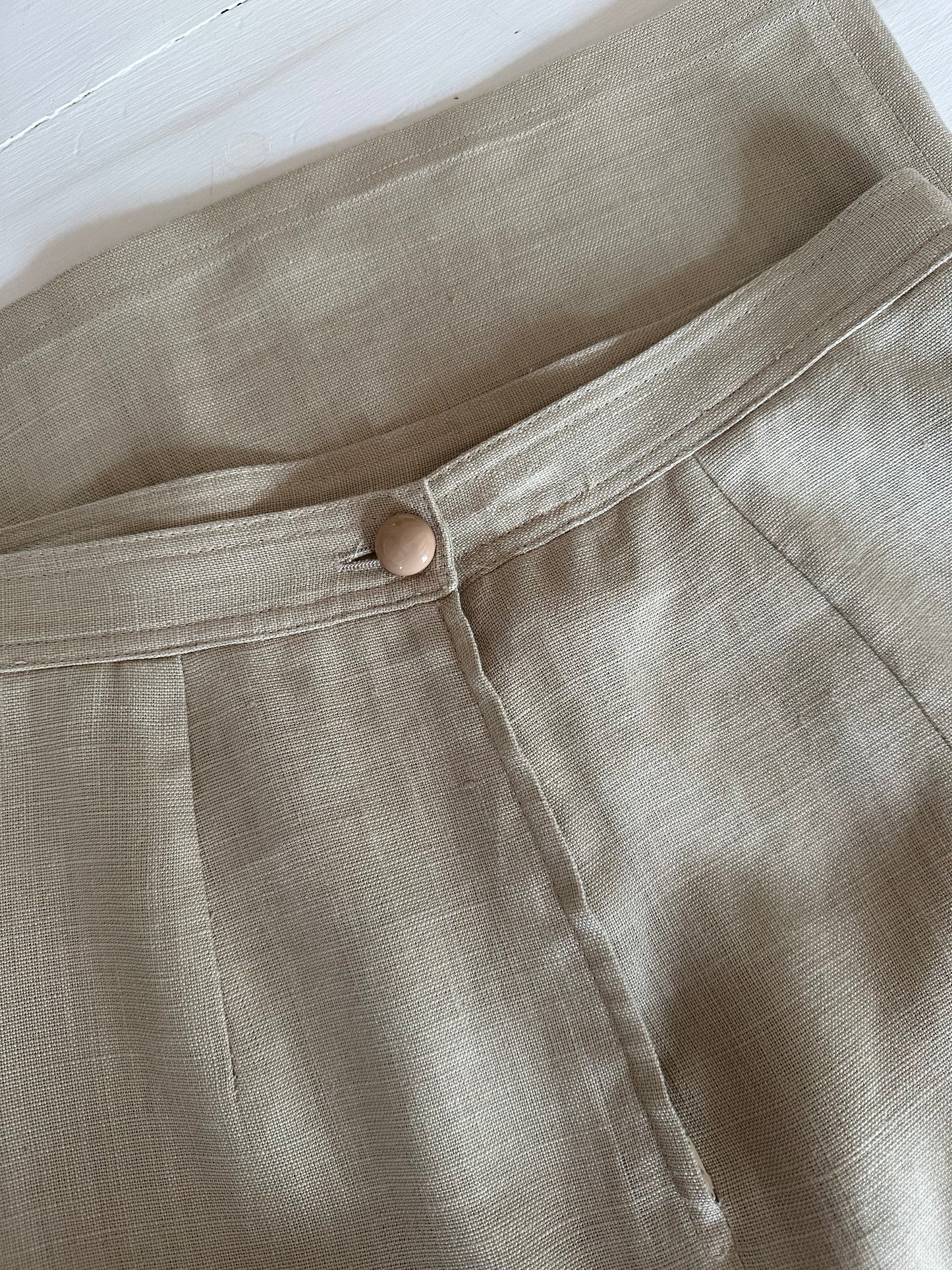 Gonna Valentino MissV Vintage Anni ‘80 in Lino Beige Tg.44