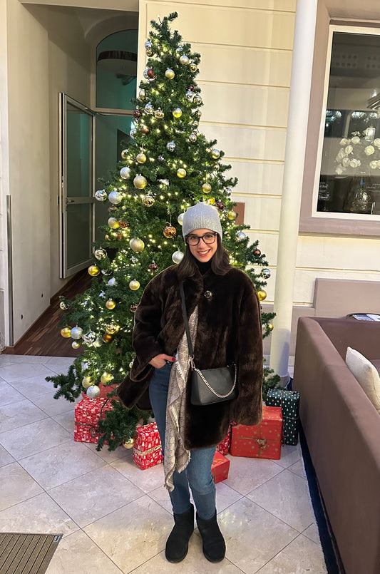 Pelliccia Vintage in Castoro Canadese Marrone Tg.44