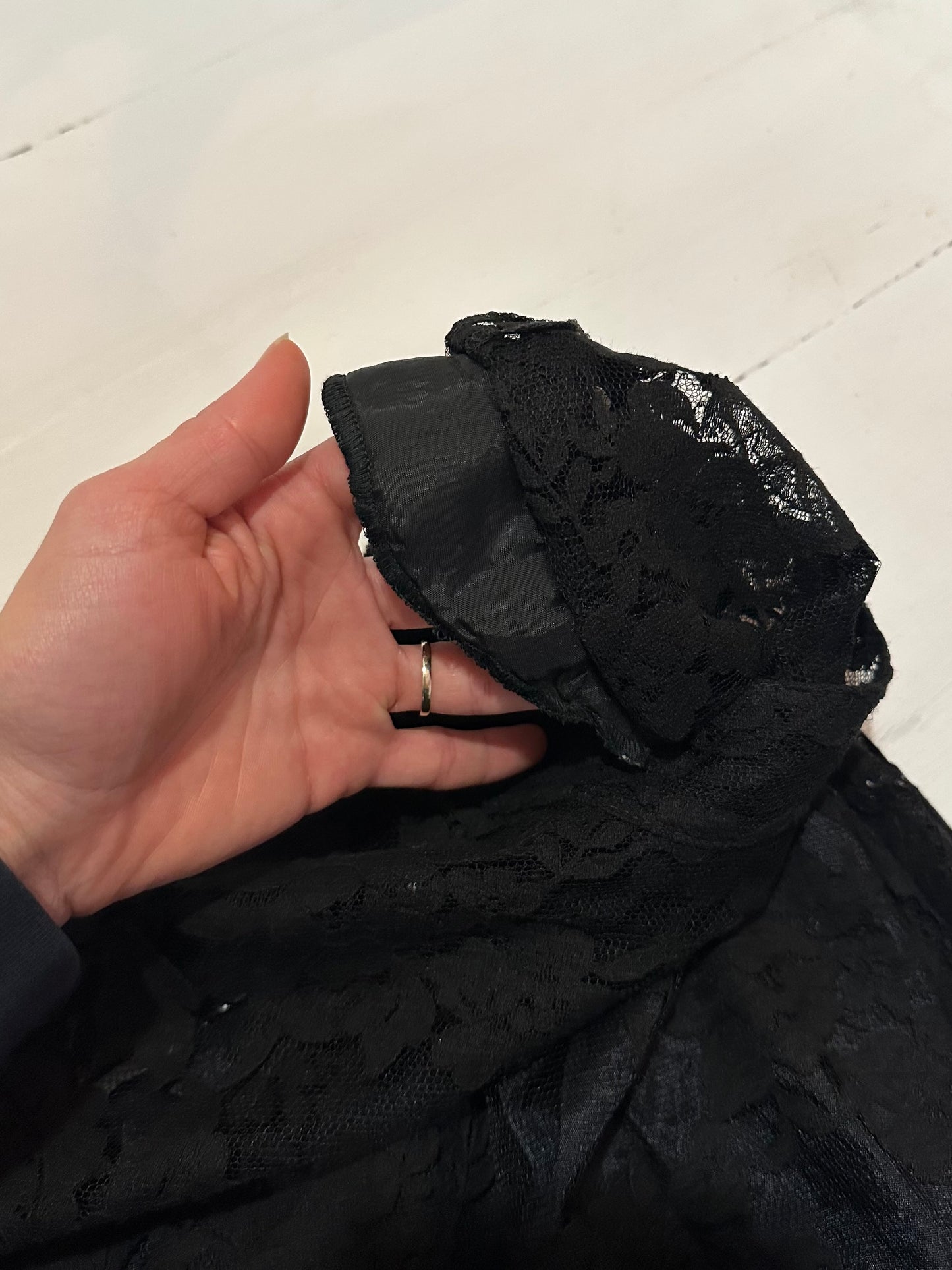 Camicia Anni ‘70/‘80 in Stile Vittoriano in Pizzo Nera