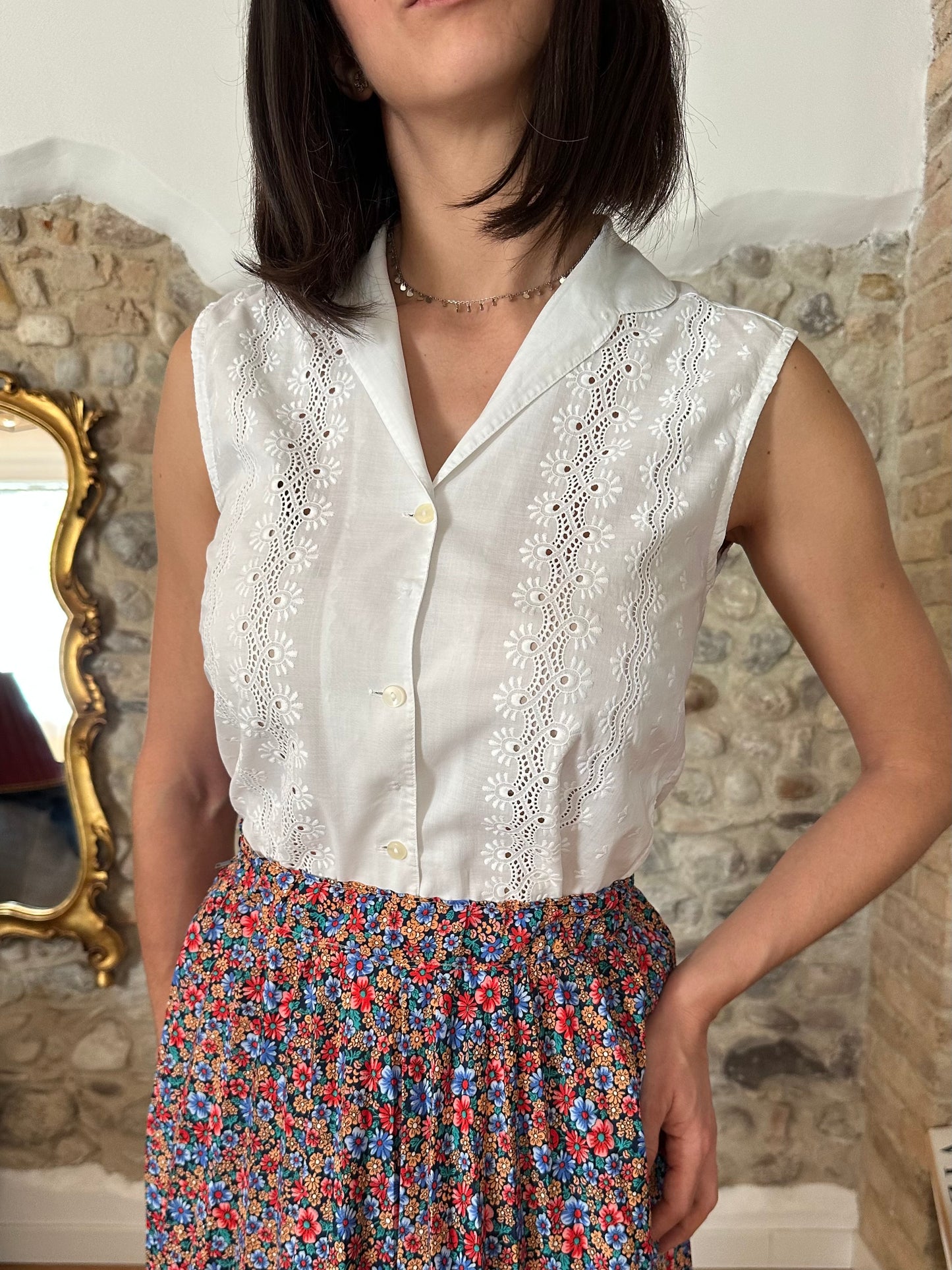 Camicia Anni ‘80 in Cotone Bianco Tg.40