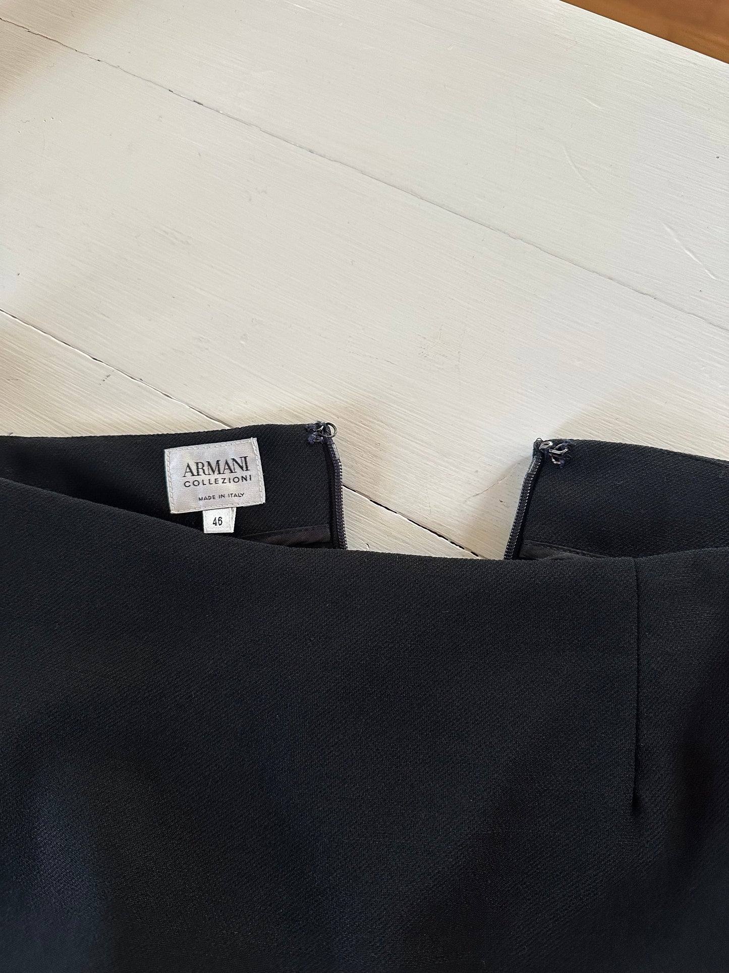 Gonna Armani Collezioni Lunga Anni 2000 in Lana Nera Tg.44