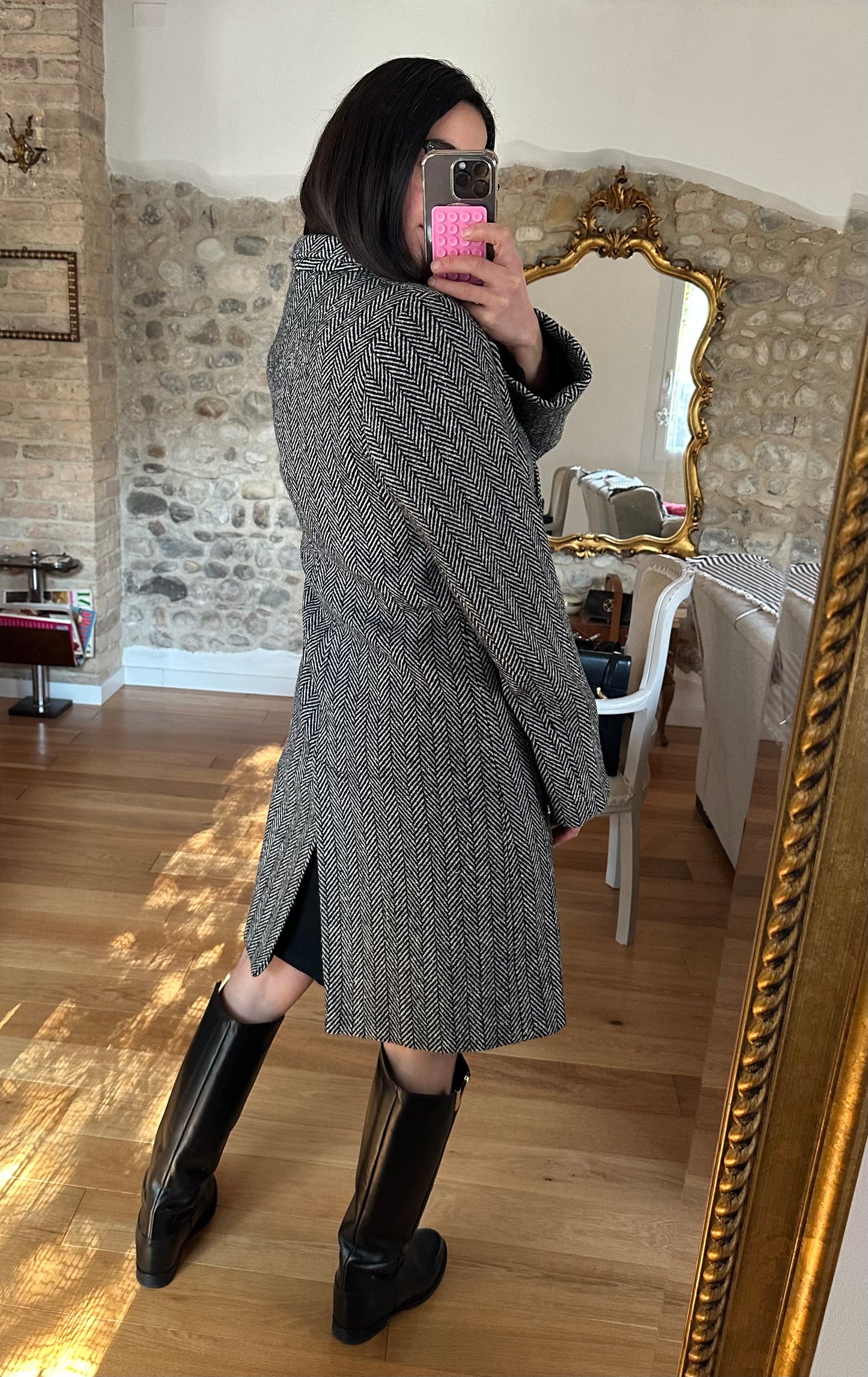 Cappotto Spigato Sartoriale in Misto Lana Tg.42