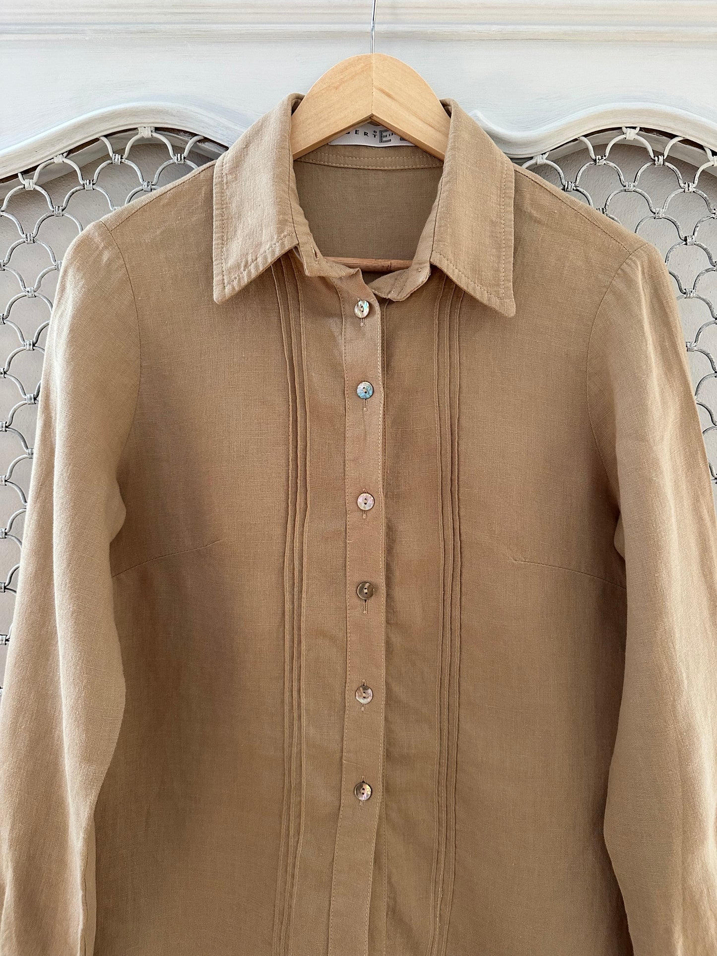 Camicia Ebert in Lino Color Sabbia Tg.42/44