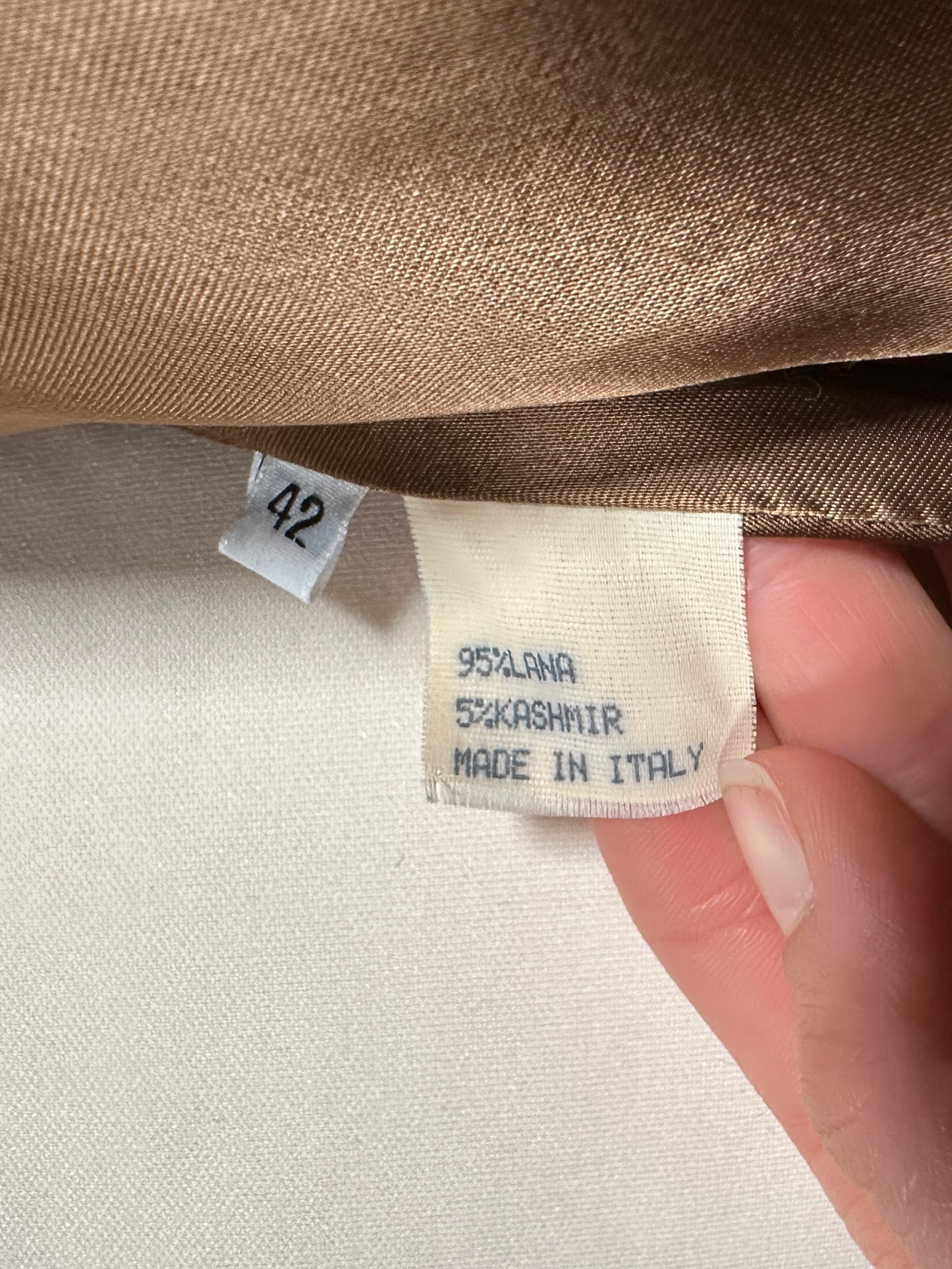 Cappotto Iconico Vintage Anni ‘80 in Lana e Cachemire Cammello Scuro