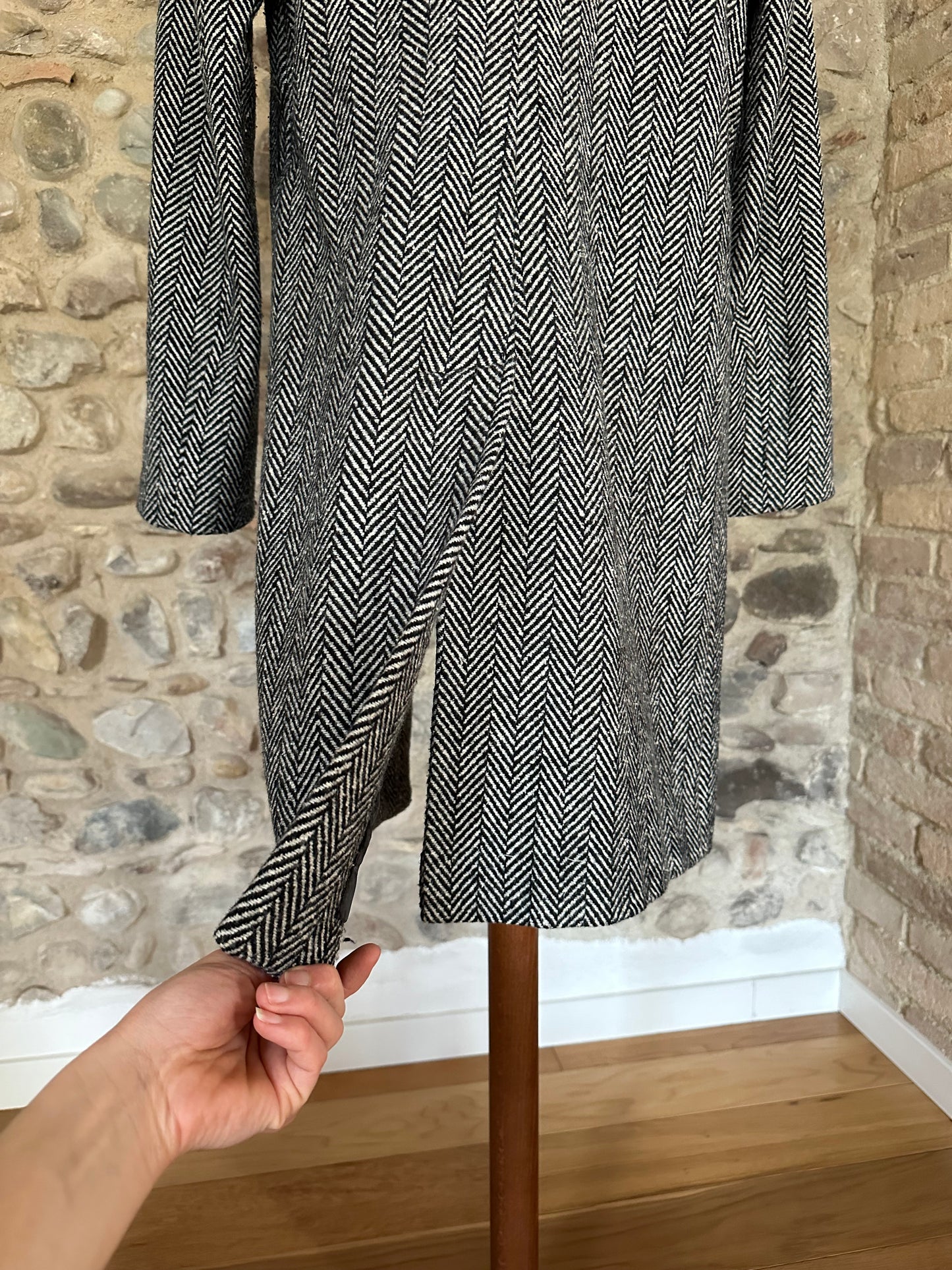 Cappotto Spigato Sartoriale in Misto Lana Tg.42
