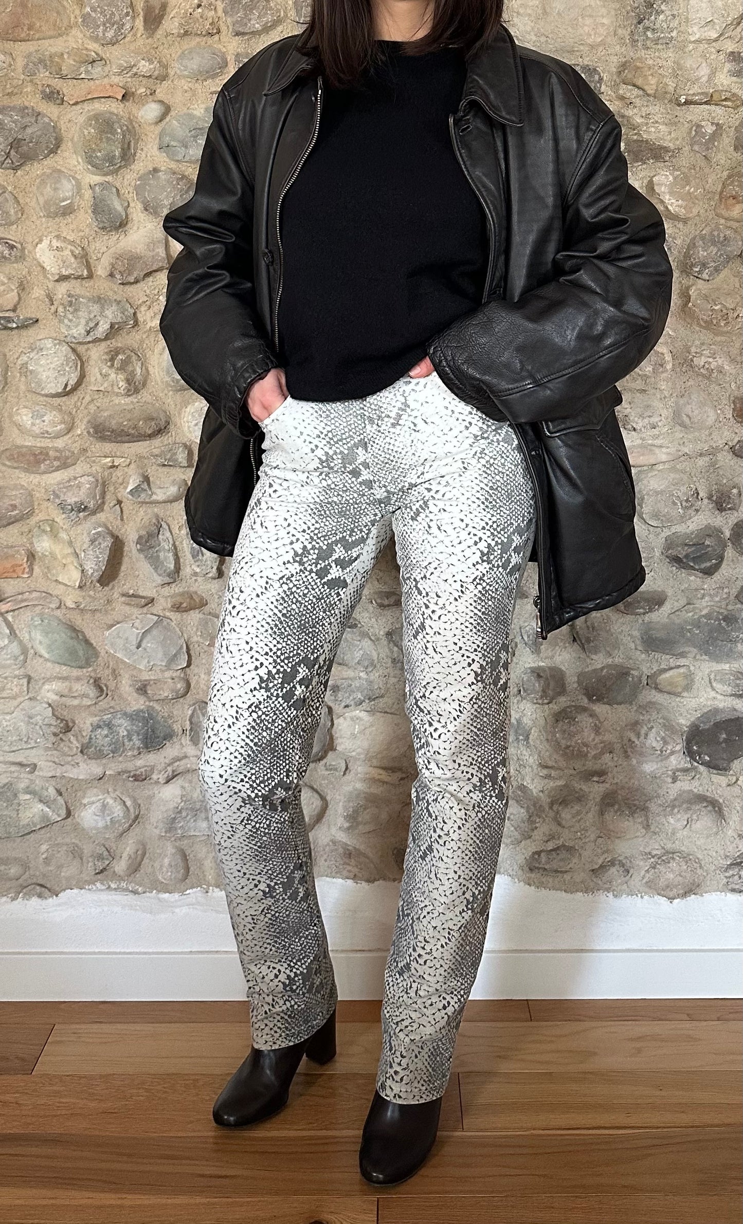 Pantaloni Krizia Jeans Pitonati Anni ‘90 Tg.38/40