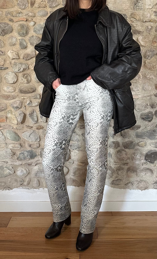 Pantaloni Krizia Jeans Pitonati Anni ‘90 Tg.38/40