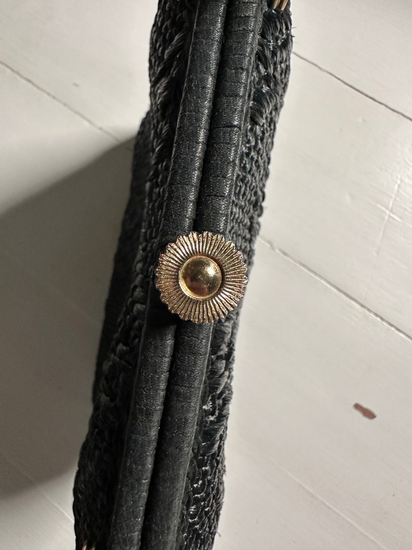 Borsa Vintage Anni ‘50/‘60 in Rafia Nera