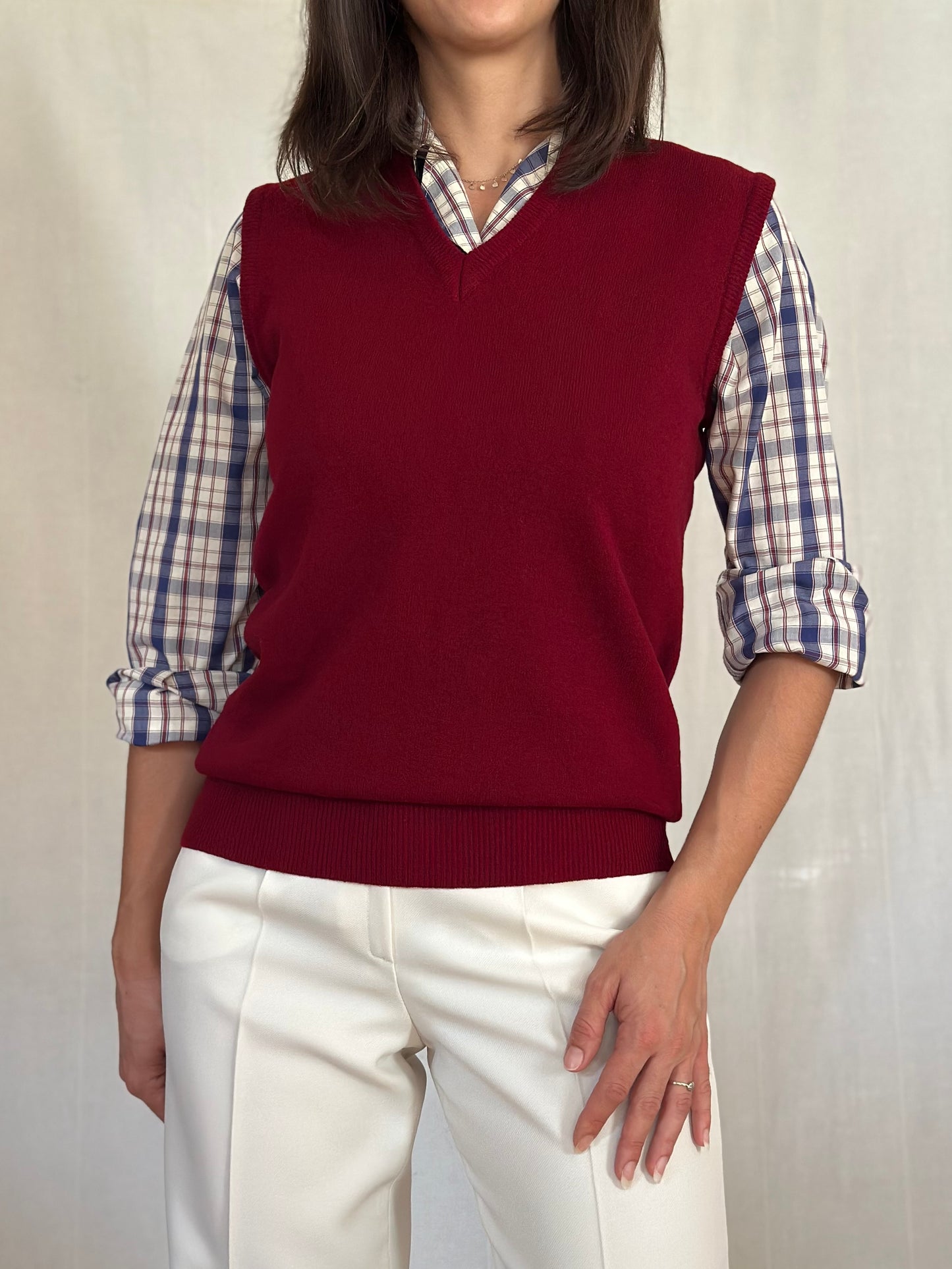 Gilet Anni ‘80/‘90 in Lana Bordeaux Tg.40/42/44