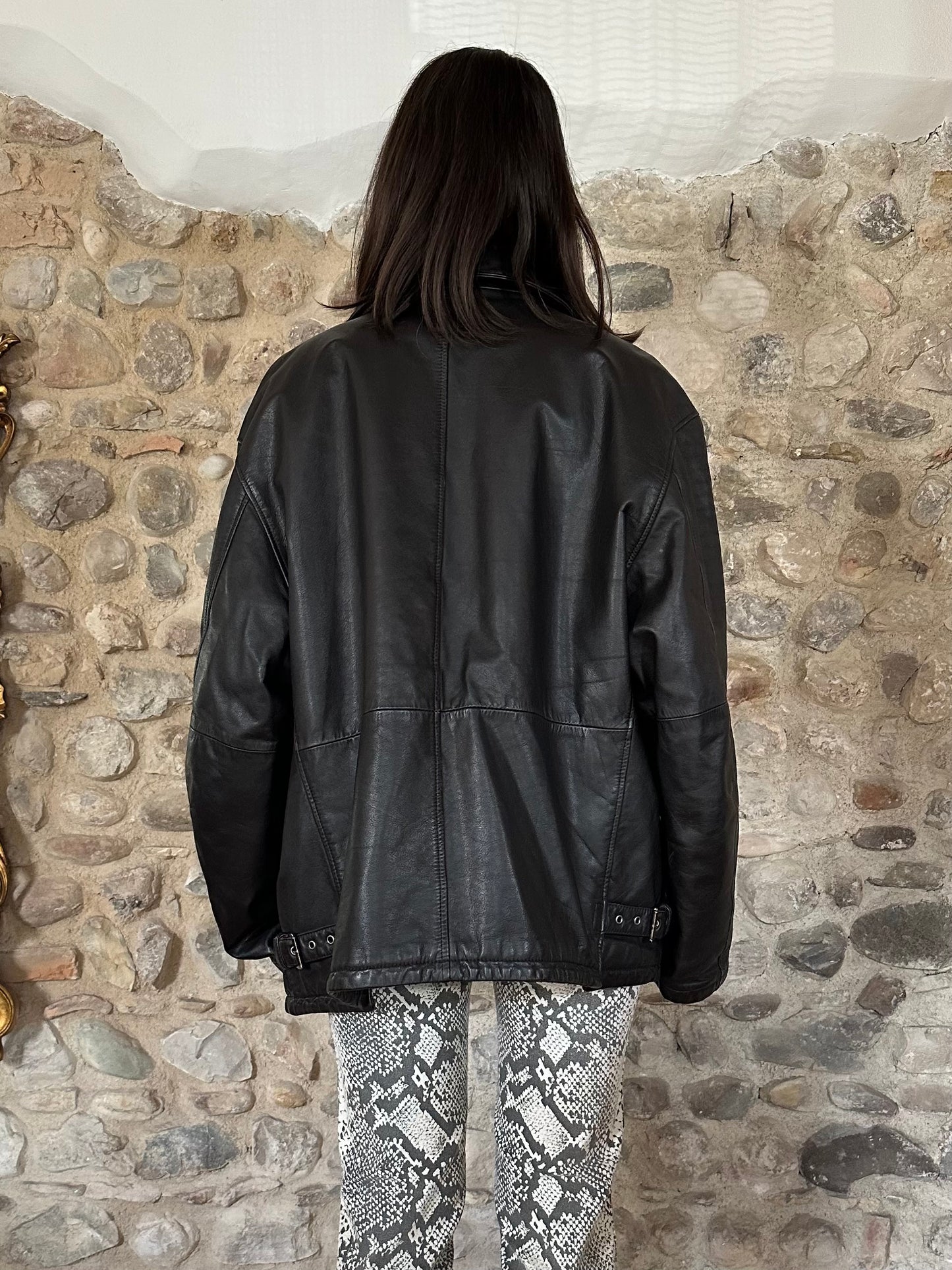 Giubbotto in Pelle Imbottito Testa di Moro Tg.50/52