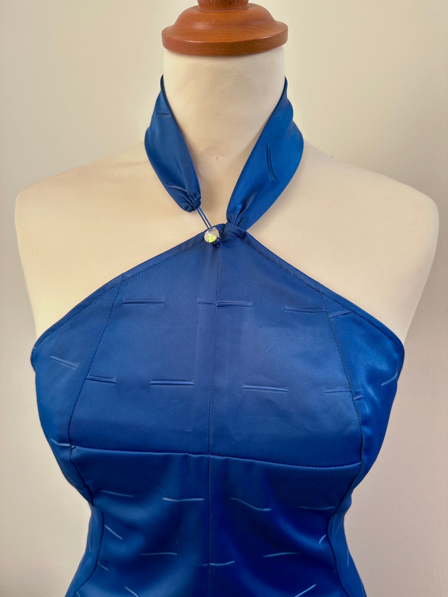 Abito Halter Versace Jeans Couture Blu Elettrico