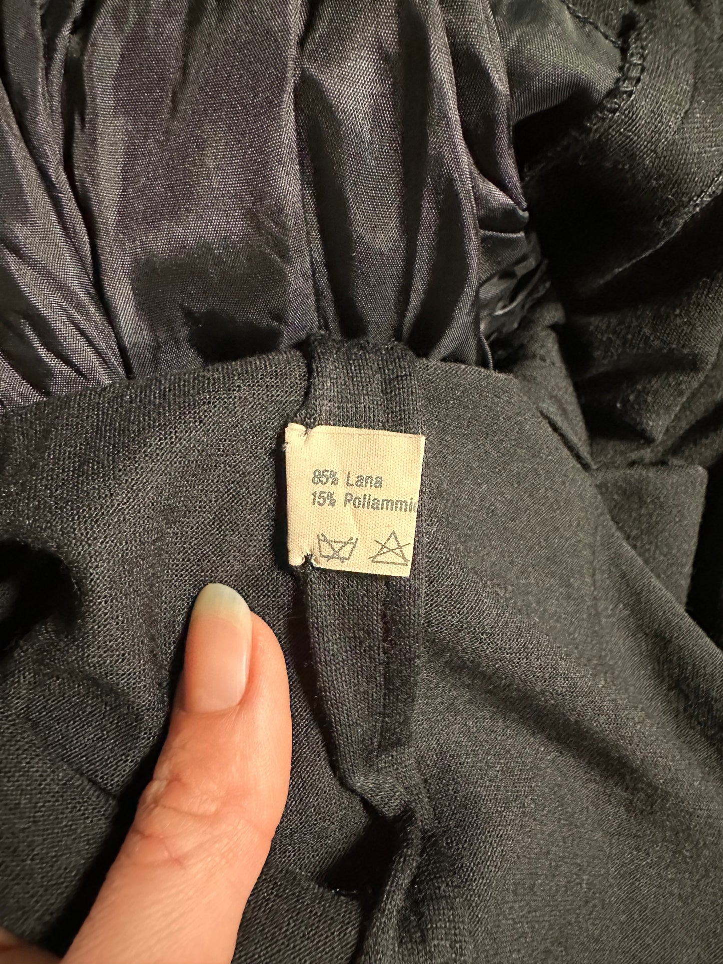 Abito Luisa Spagnoli Vintage Anni ‘80 in Lana Nero