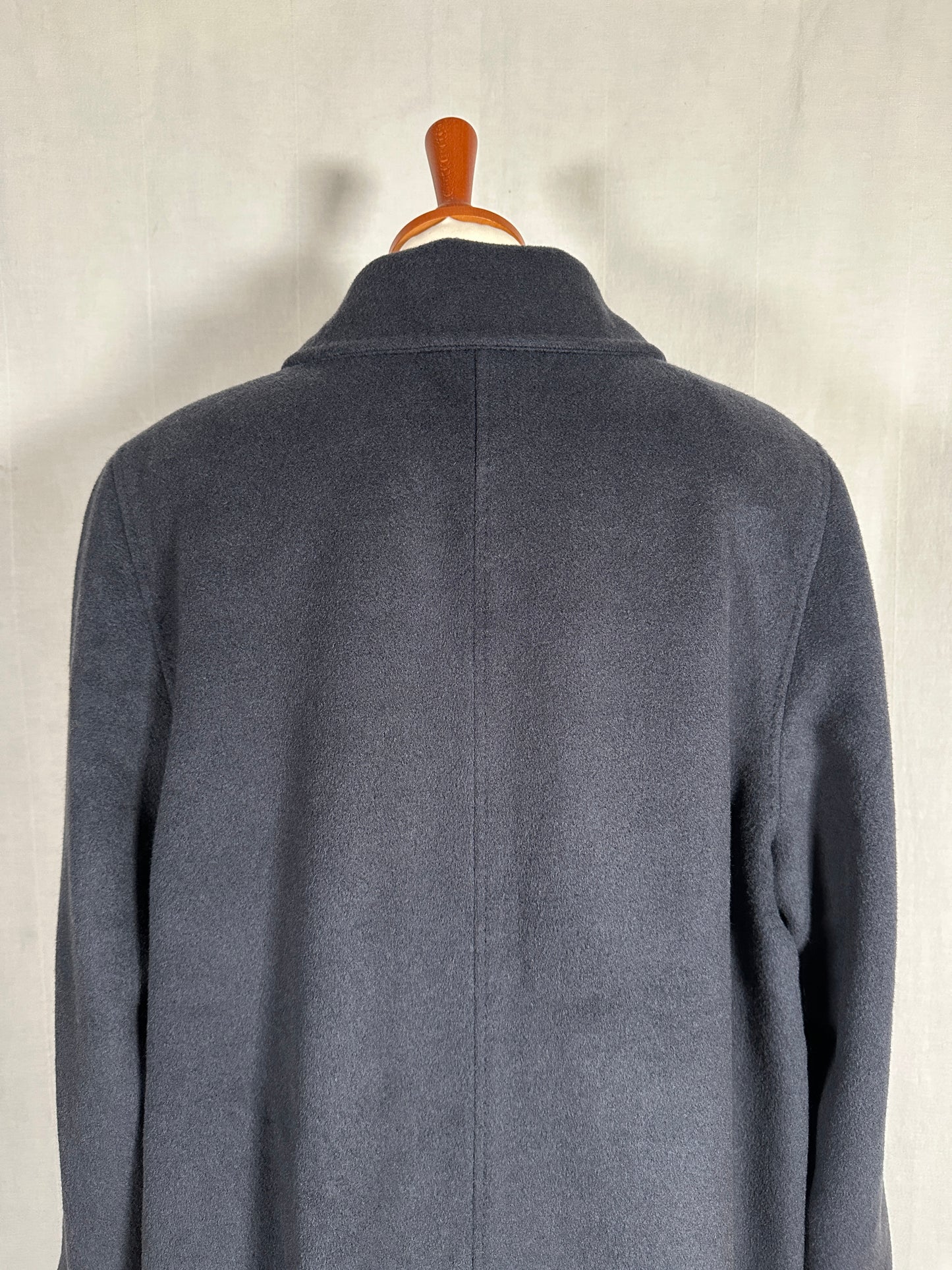 Cappotto Lungo Anni ‘90 in Lana Blu Fumo