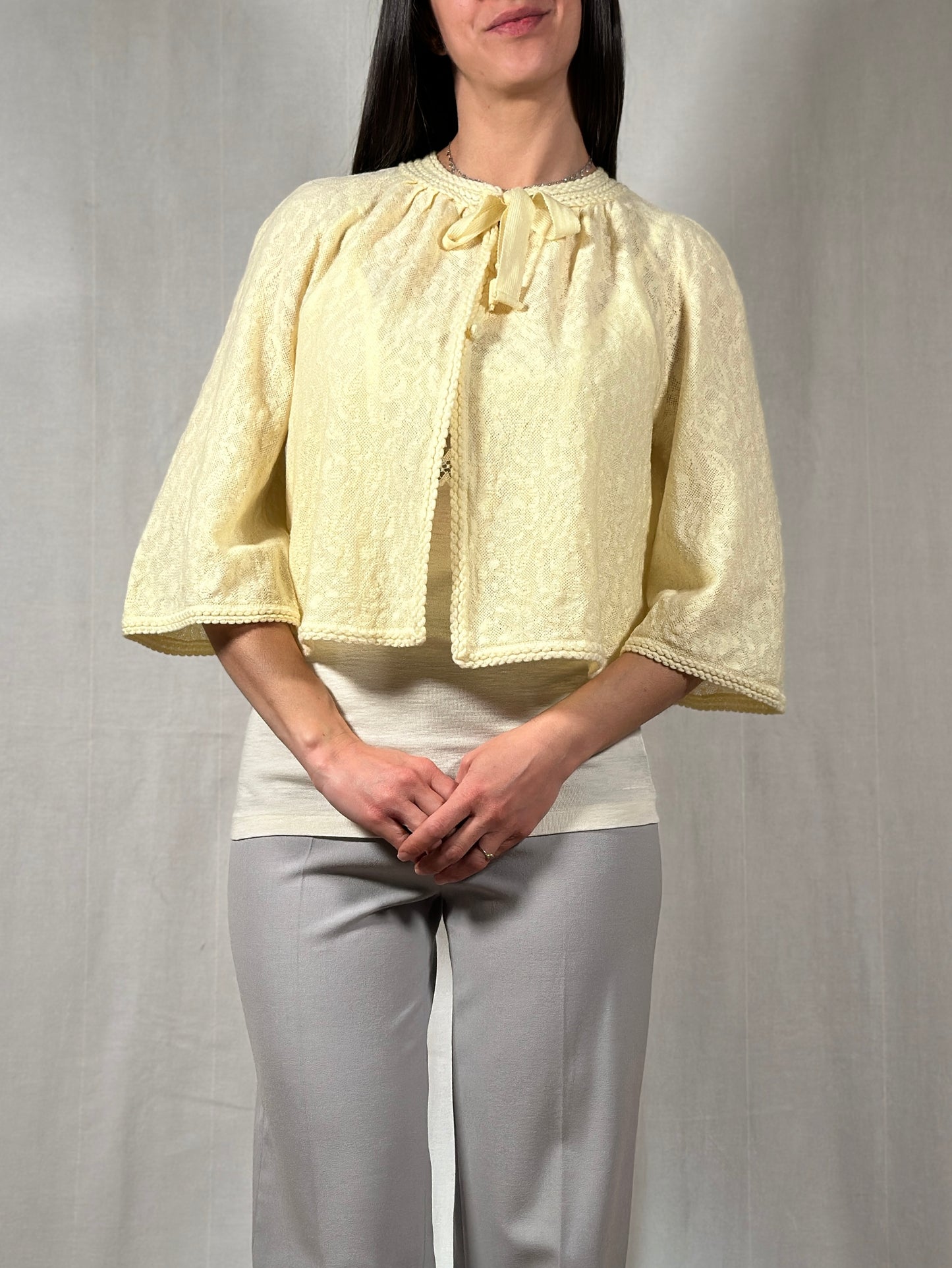Liseuse Vintage Hanro Anni ‘60 in Lana Gialla