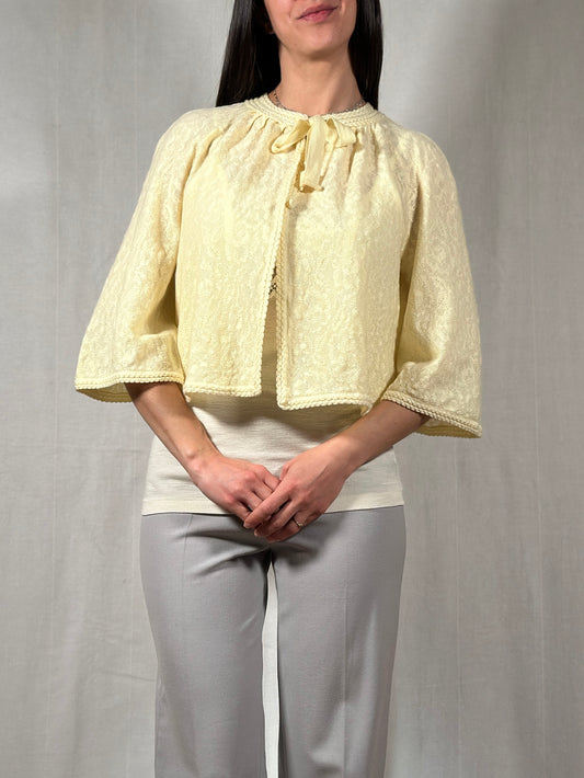 Liseuse Vintage Hanro Anni ‘60 in Lana Gialla