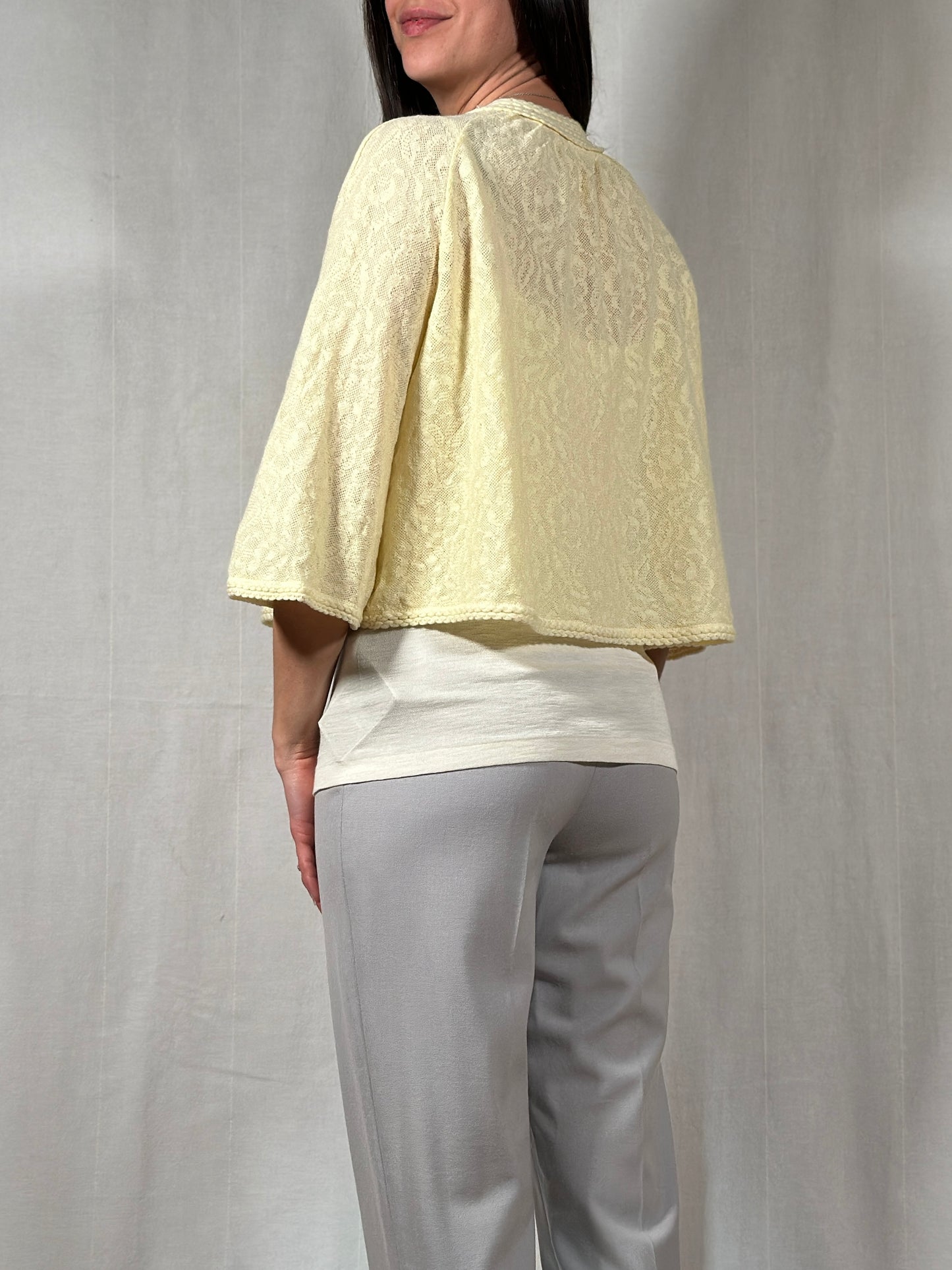 Liseuse Vintage Hanro Anni ‘60 in Lana Gialla
