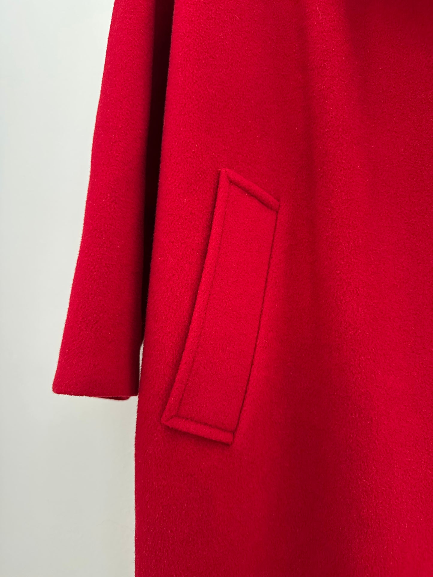 Cappotto Lungo Vintage Anni ‘80 in Misto Lana Rosso