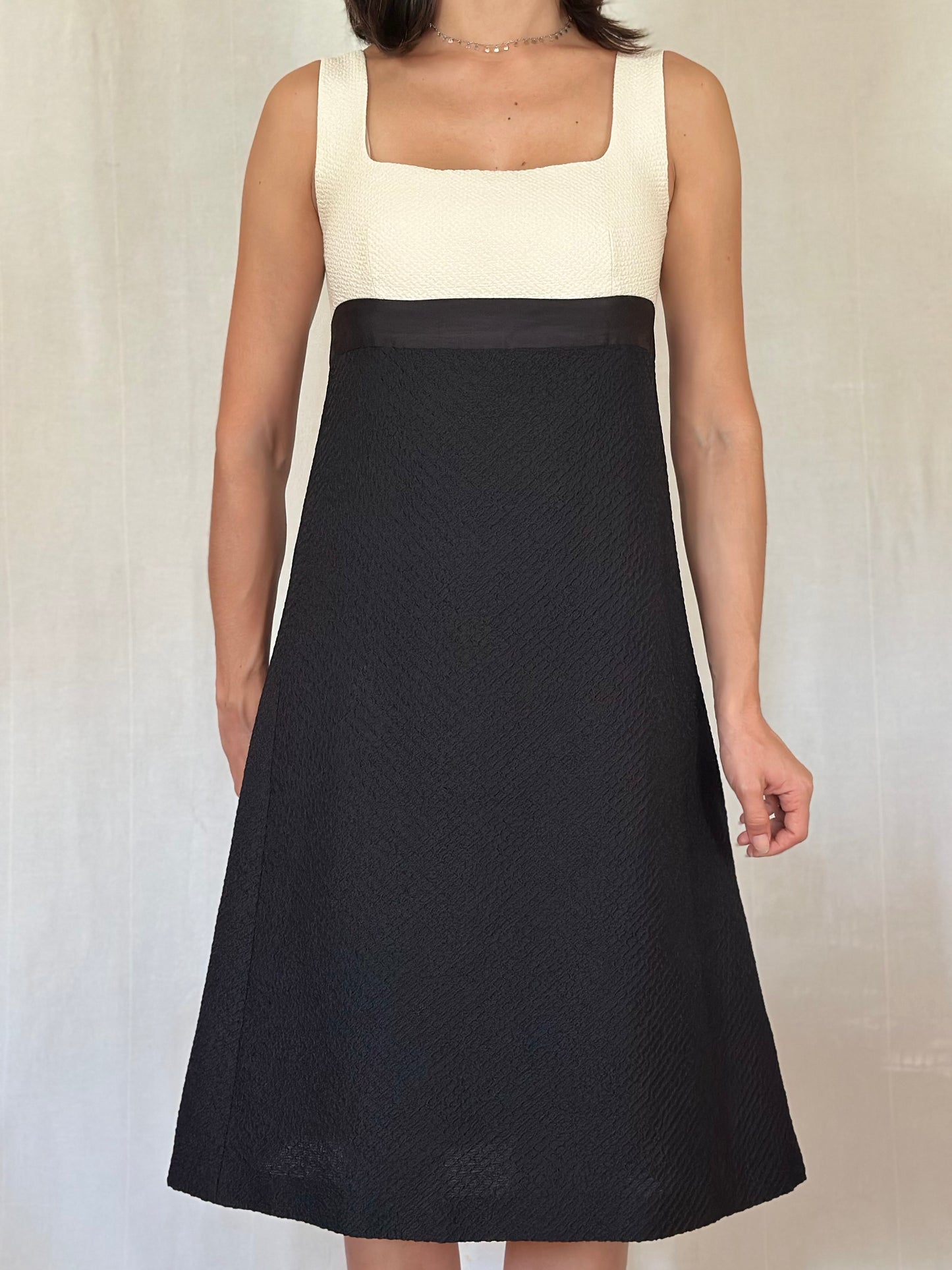 Abito MaxMara Pianoforte Elegante Nero e Panna Tg.42