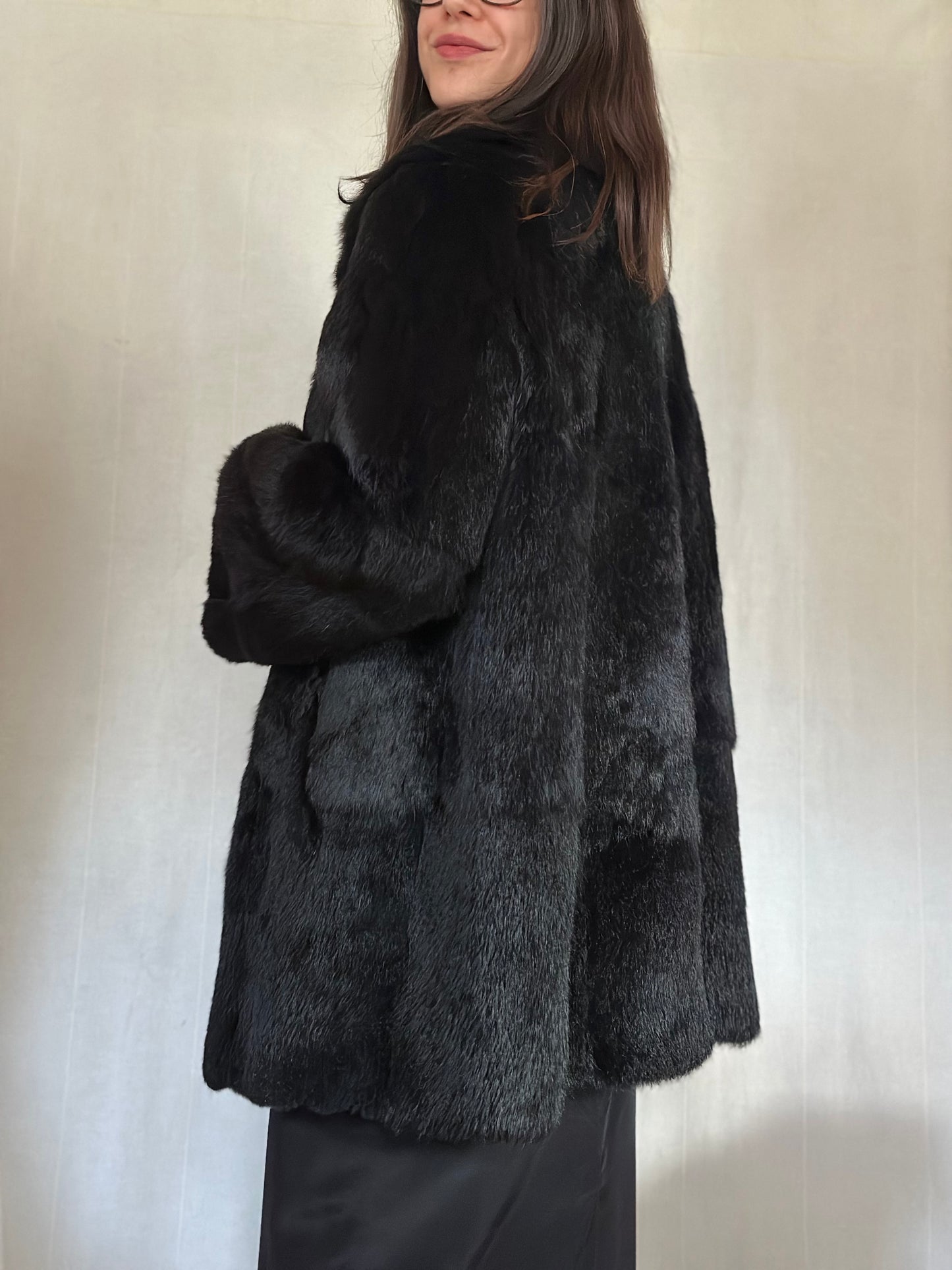 Pelliccia Vintage Anni ‘70 in Lapin Nera