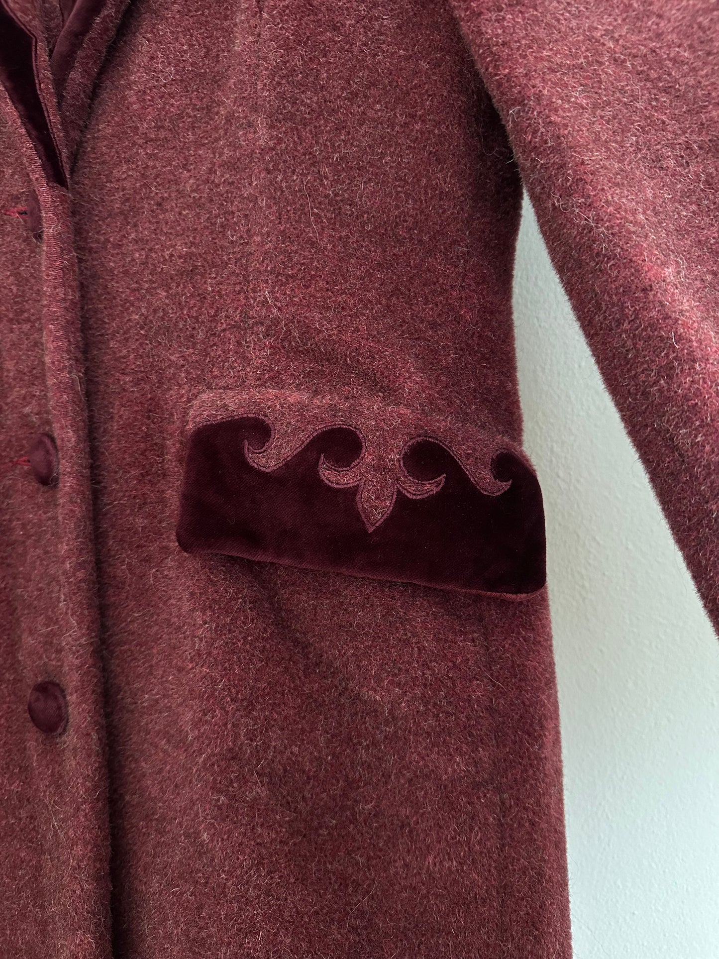 Cappotto Anni ‘90 Nicoletta Ruggiero in Lana e Angora Vinaccia