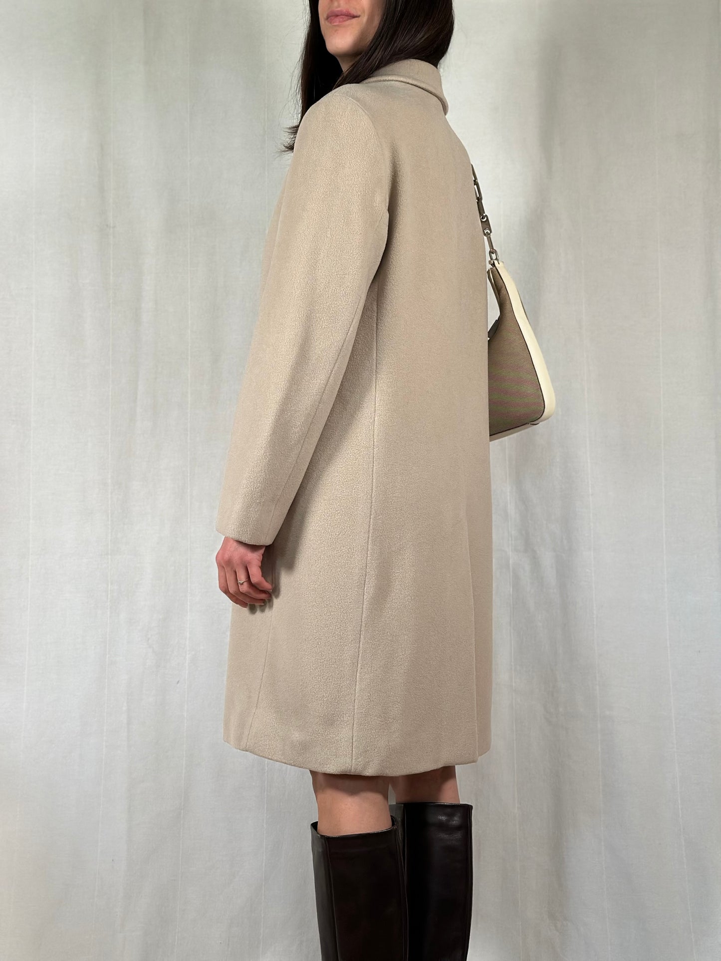 Cappotto Delia Ferrari in Lana Greige