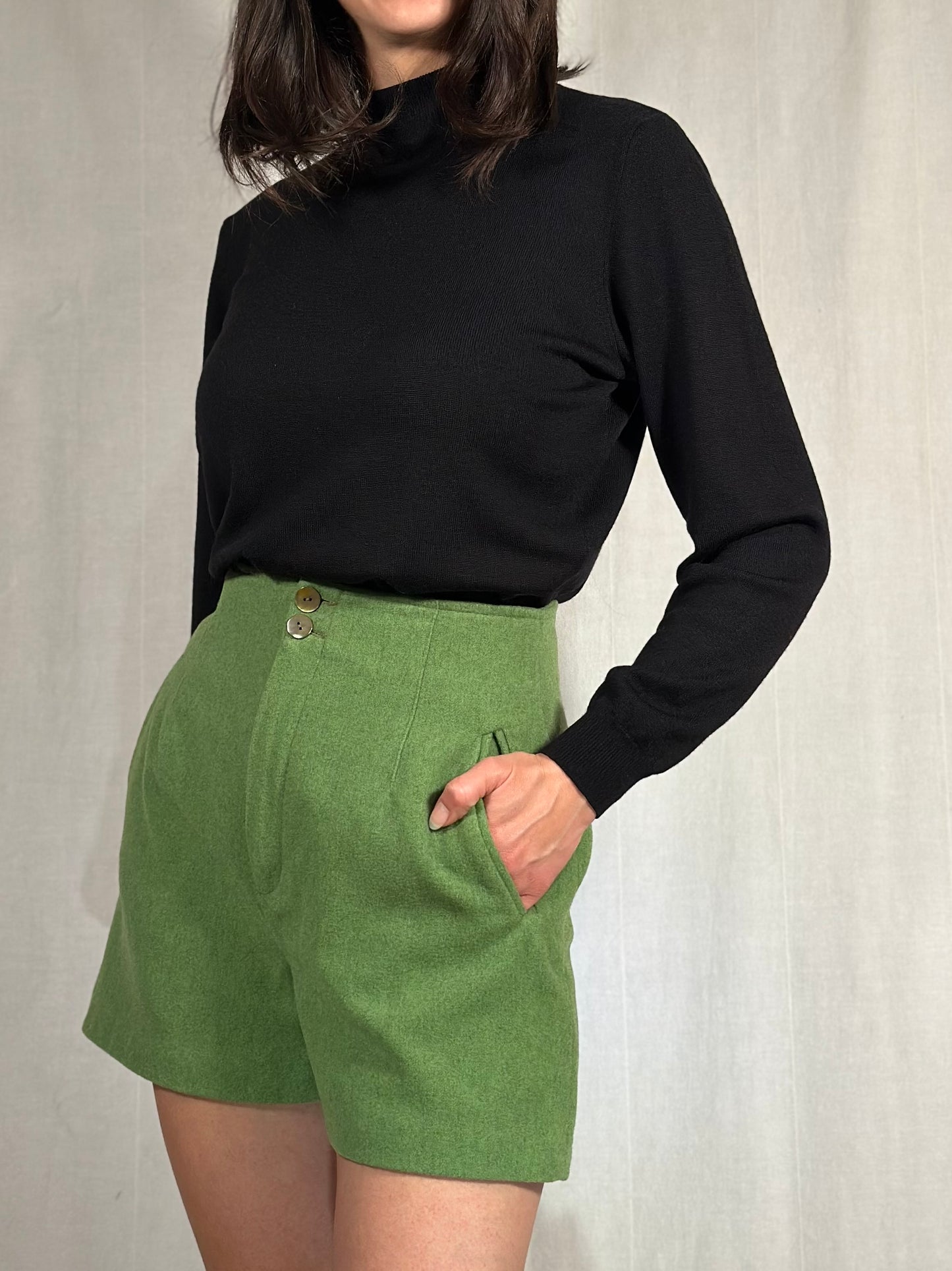 Shorts Seventy Vintage Anni ‘70 in Lana Verde
