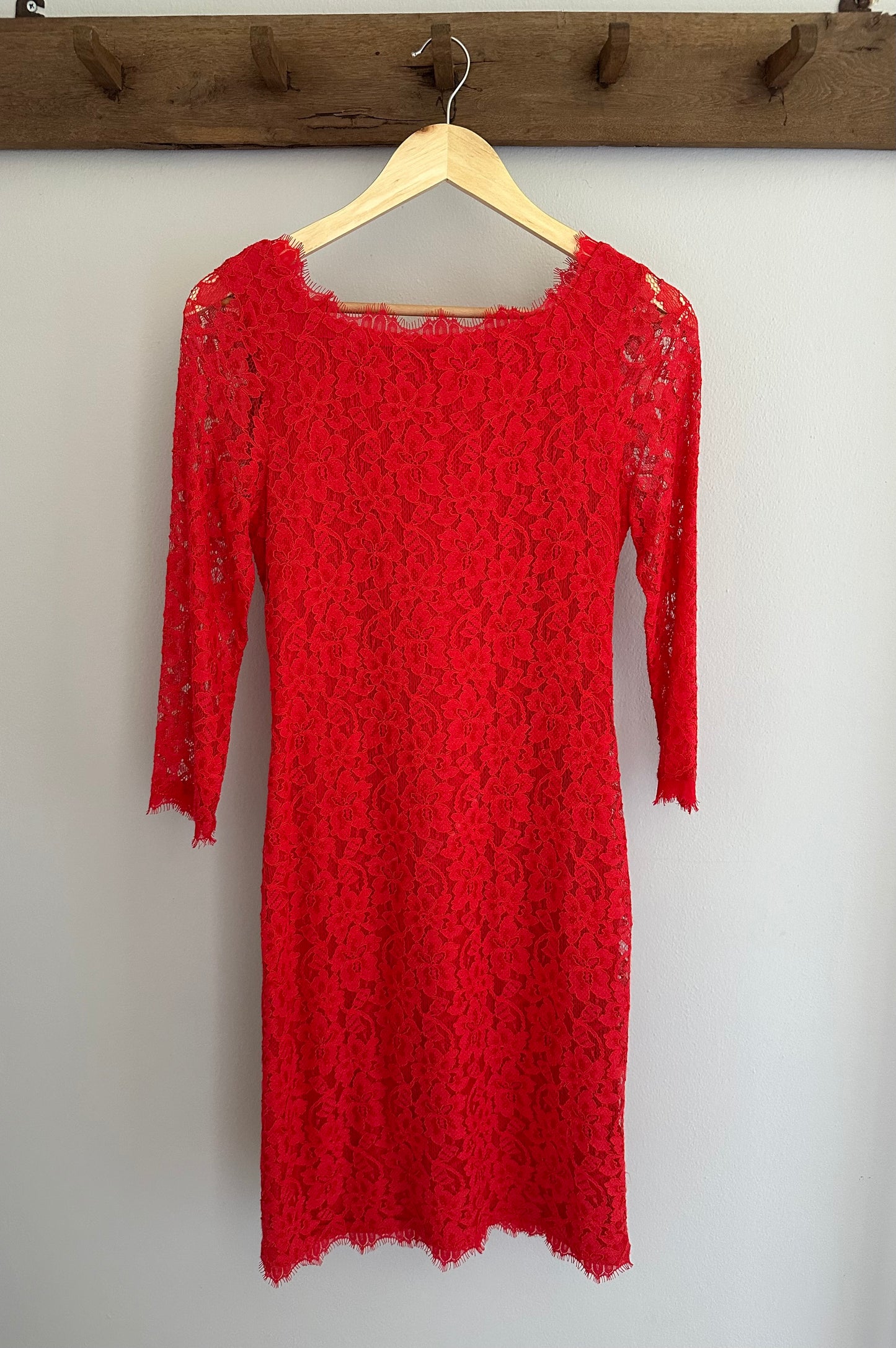 Abito Diane Von Furstenberg in Pizzo Corallo Tg.44