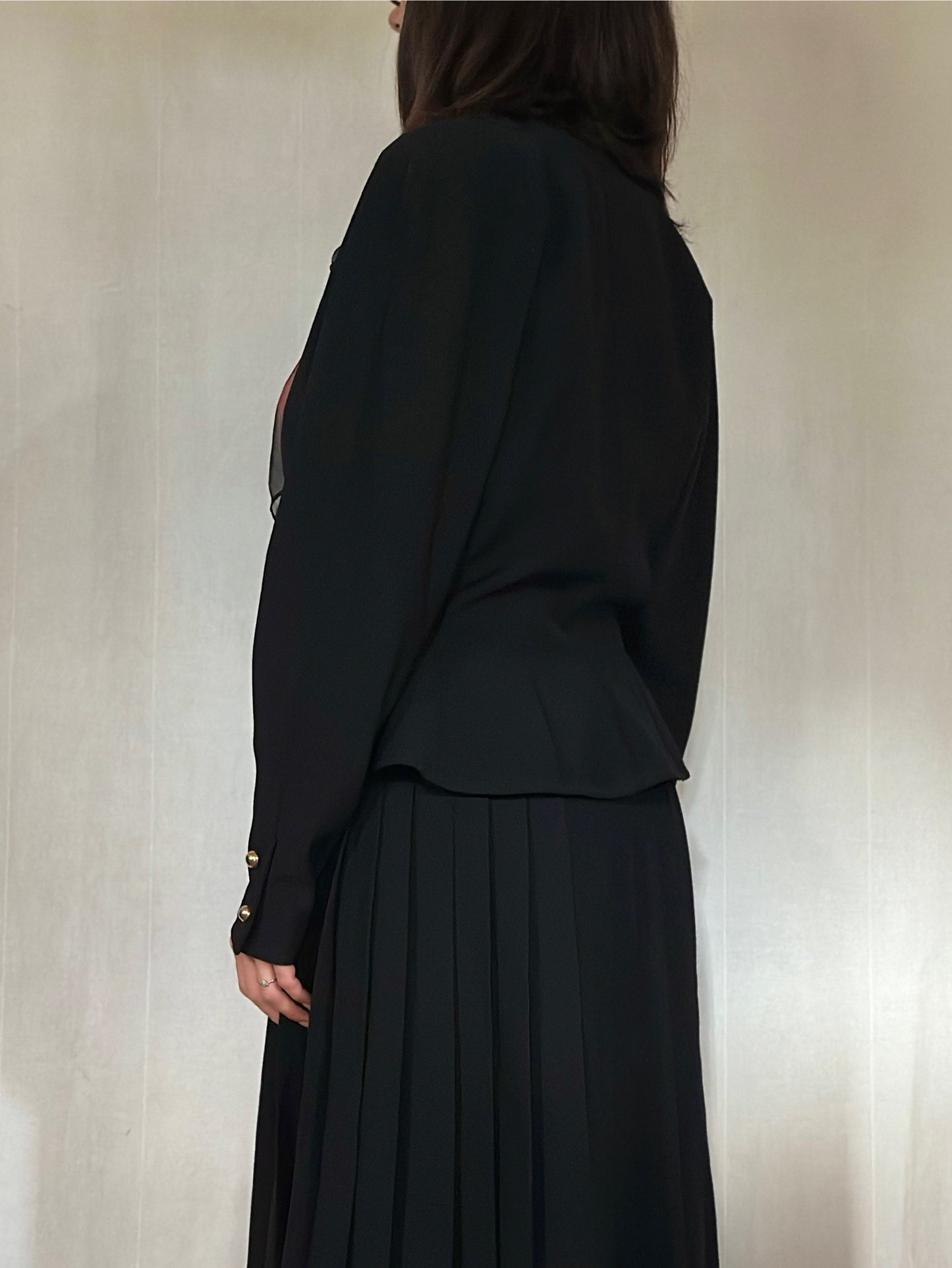 Giacca Genny Vintage Anni ‘80 in Lana Nera Tg.42