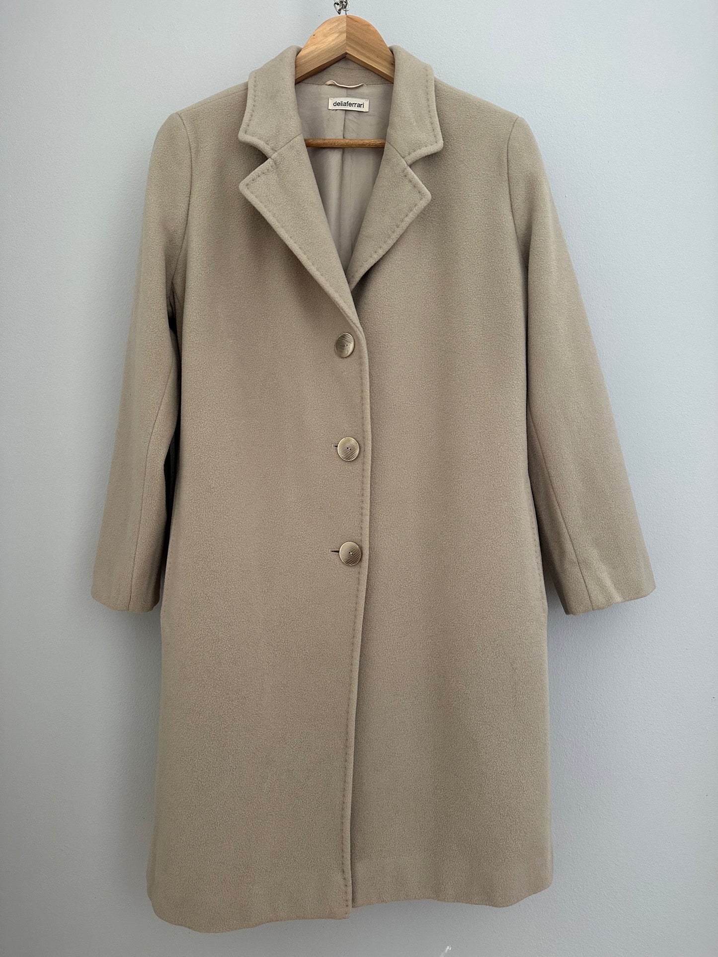 Cappotto Delia Ferrari in Lana Greige