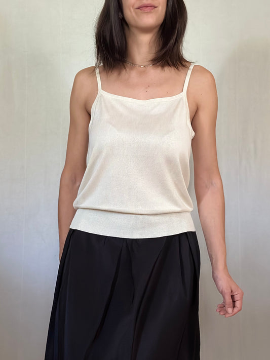 Completo Twinset Canotta e Cardigan in Seta Beige Tg.44/46